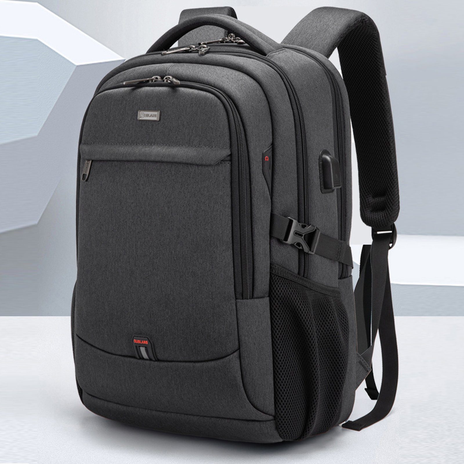 WISHDOR Laptoprucksack Laptop Rucksack Rucksäcke Schulrucksack Wasserbeständig Laptoptasche (Laptop Notebook Tasche Schule Uni Rucksack, mit USB-Lade-Anschluss, Anti-Diebstahl, Backpack mit Laptopfach), Herren Damen Jungen Teenager Freizeit Arbeit Business Reisen usw