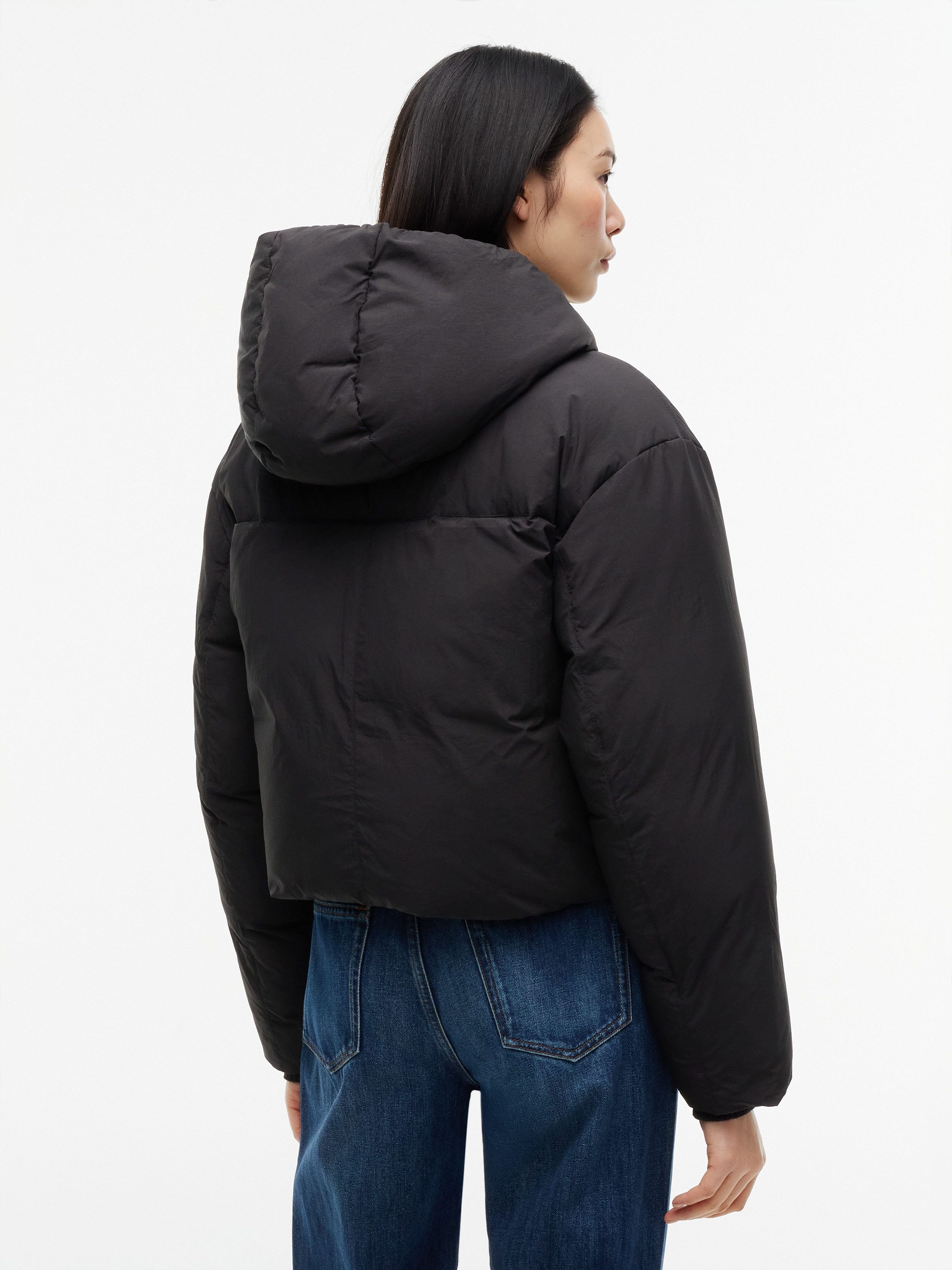 Tommy Jeans Steppjacke TJW HOODED FLAG PUFFER EXT Kunstfaser