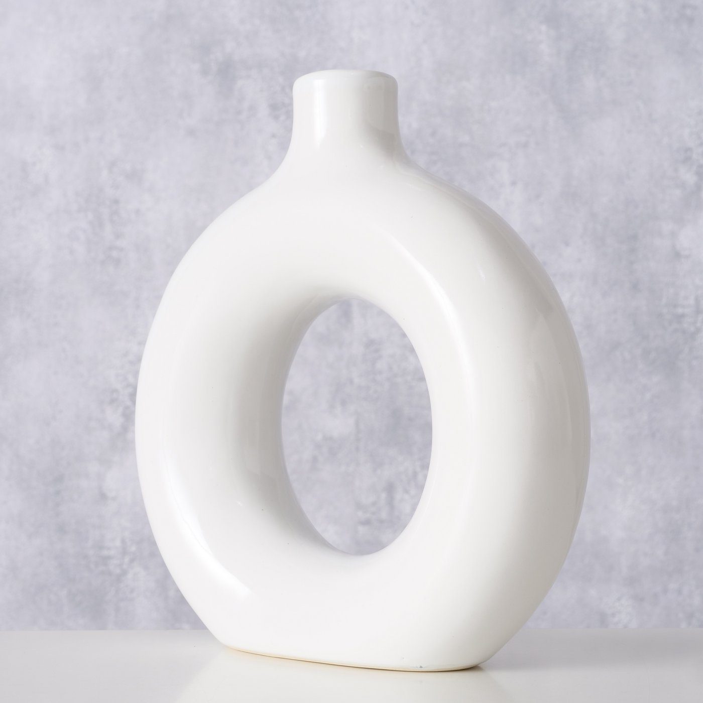 in Keramik "Runda" Dekovase BOLTZE Vase H22cm, aus weiß