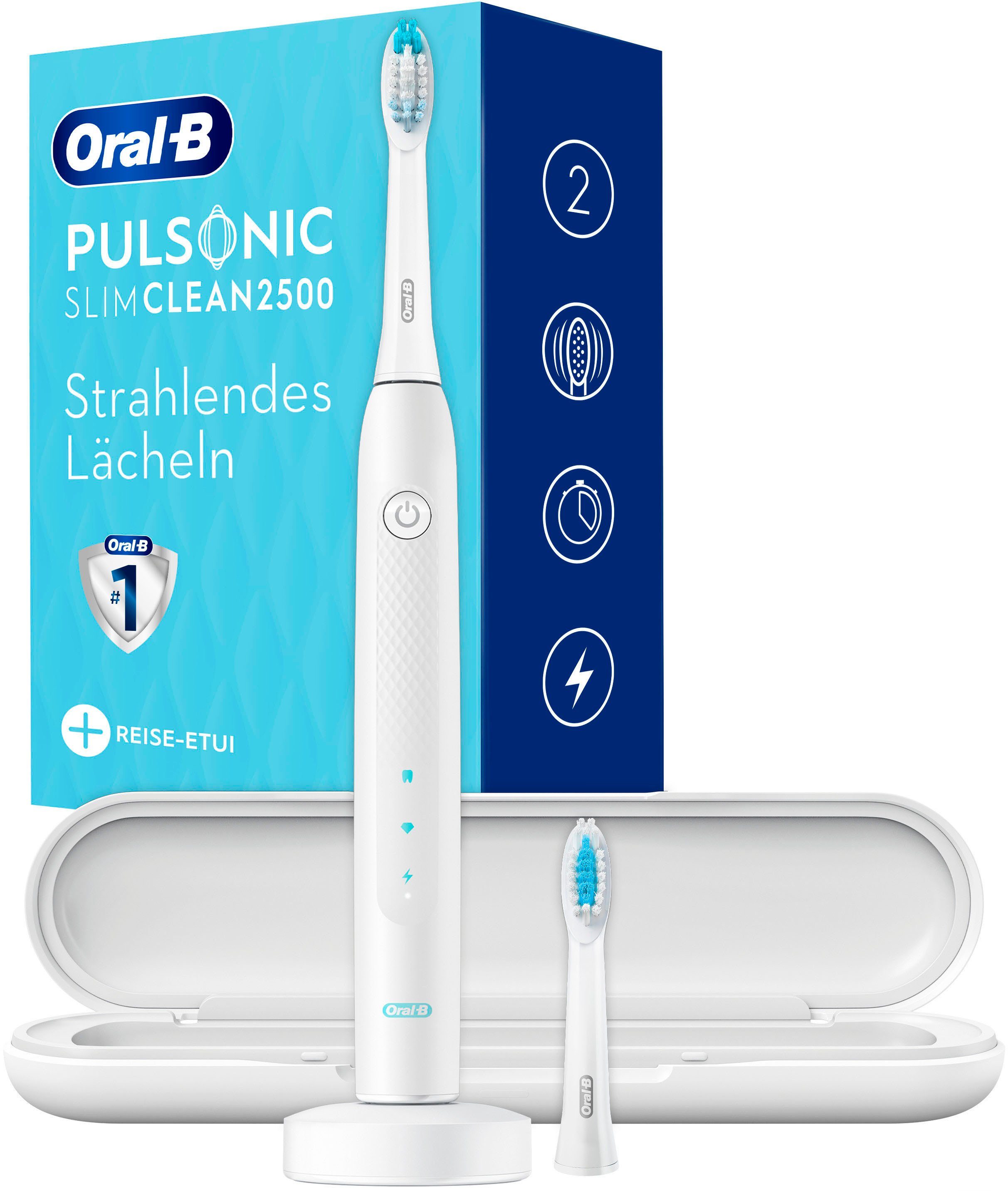 Oral B Schallzahnbürste Pulsonic Slim Clean 2500, Aufsteckbürsten: 2 St.,  mit Reissetui online kaufen | OTTO