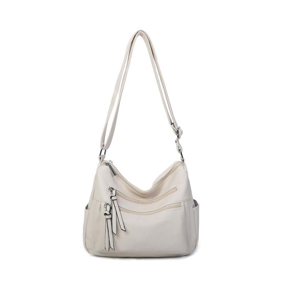 ITALYSHOP24 Schultertasche Damen Tasche Shopper Crossbody, als Handtasche, Umhängetasche, Hobo Bag tragbar