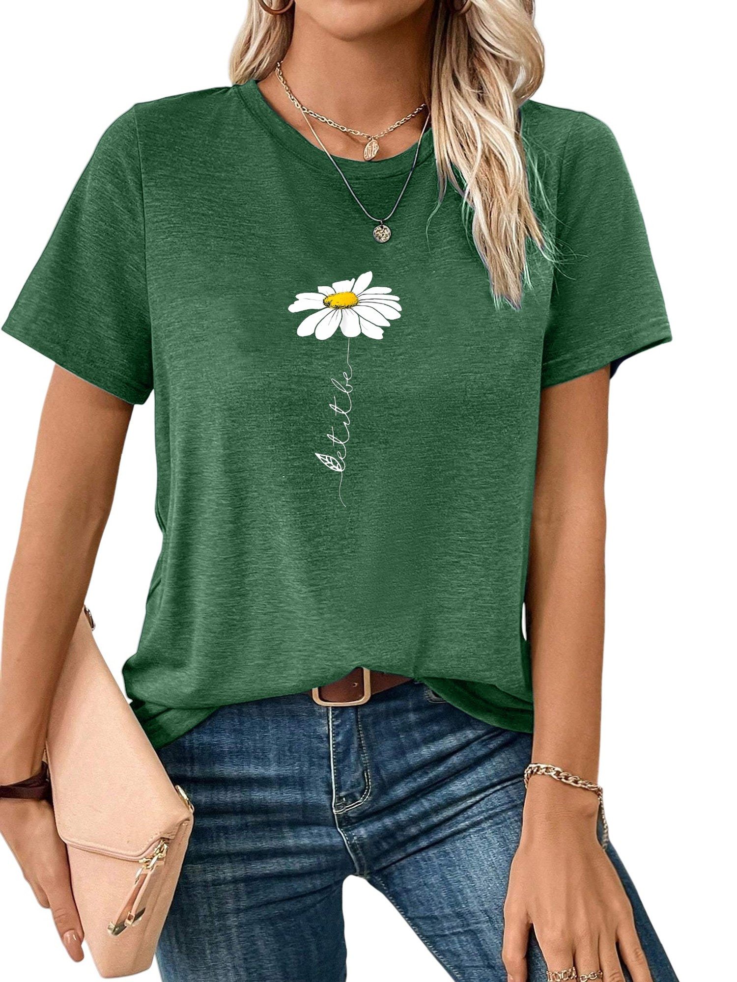 PYL Kurzarmshirt Damen Sommer Kurzarmbluse Locker günstig online kaufen