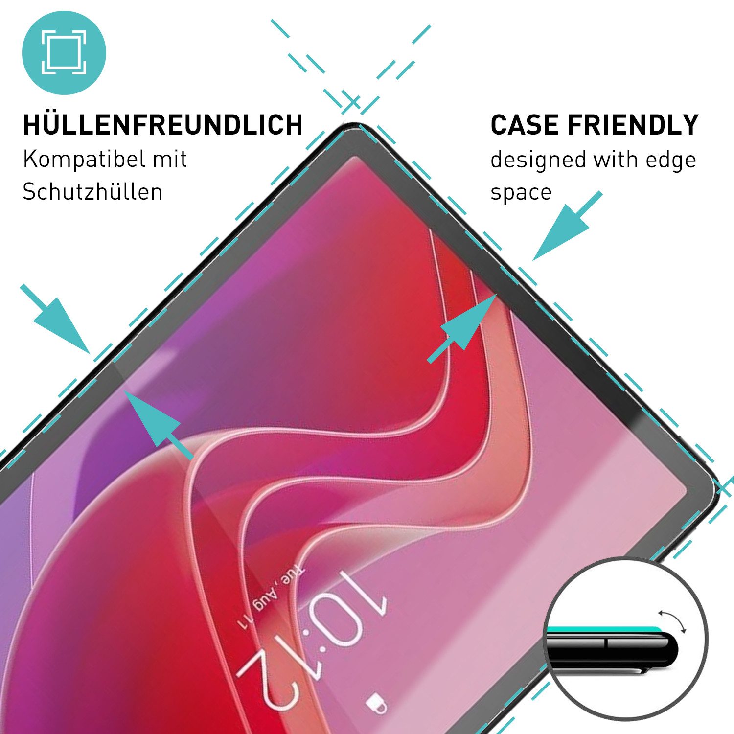 smartect Displayschutzglas Schutzglas Panzerfolie Klar für Lenovo Tab M11 2024, Set, 2 Stück, Schutzfolie Glasschutz Bildschirm