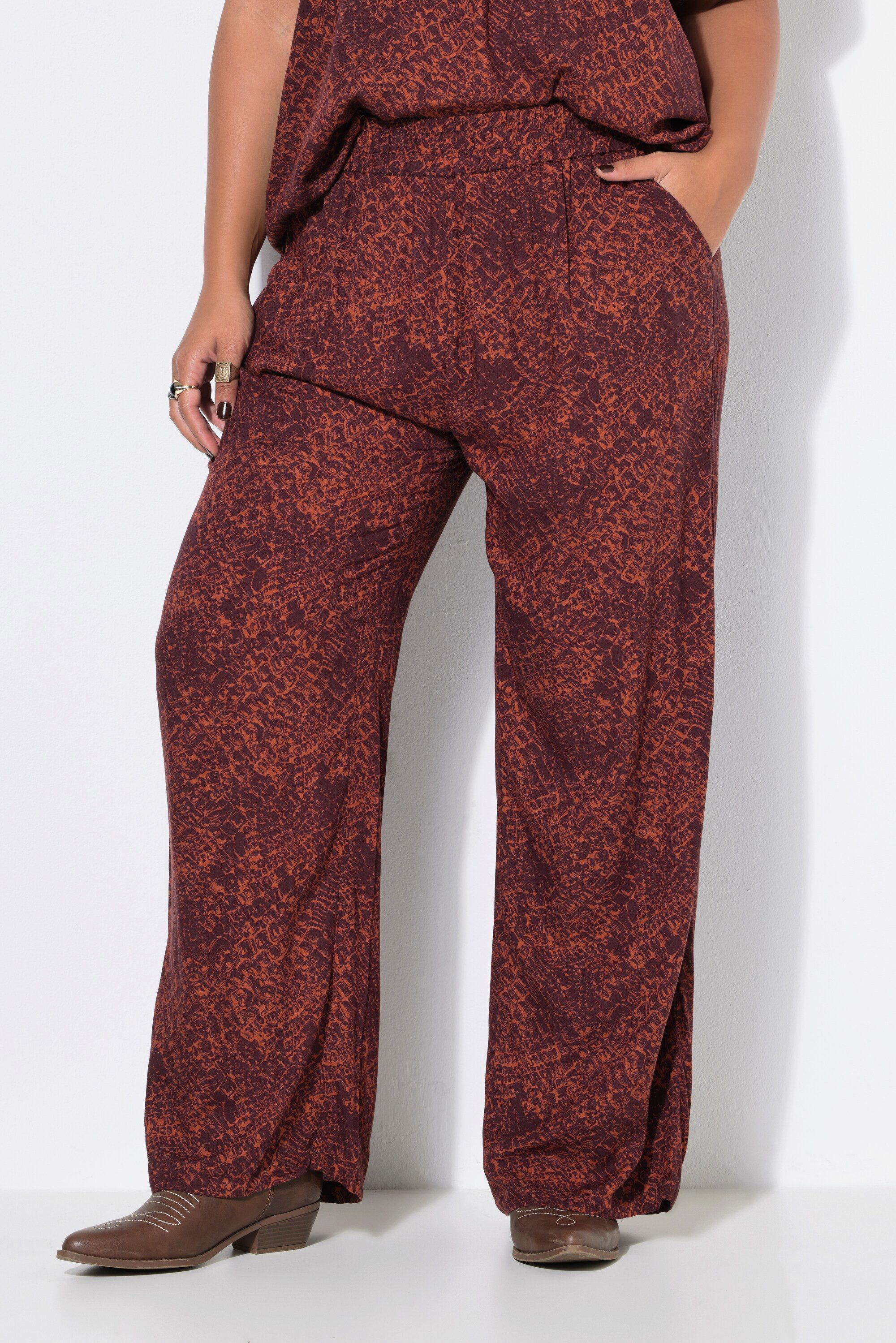 Schlupfhose Palazzohose wide Legs Croco-Print