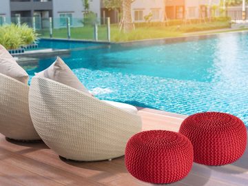 soma Sessel Pouf PREMIUM ø45cm Sitzhocker Strickpouf Innen Terrasse Pool Garten n