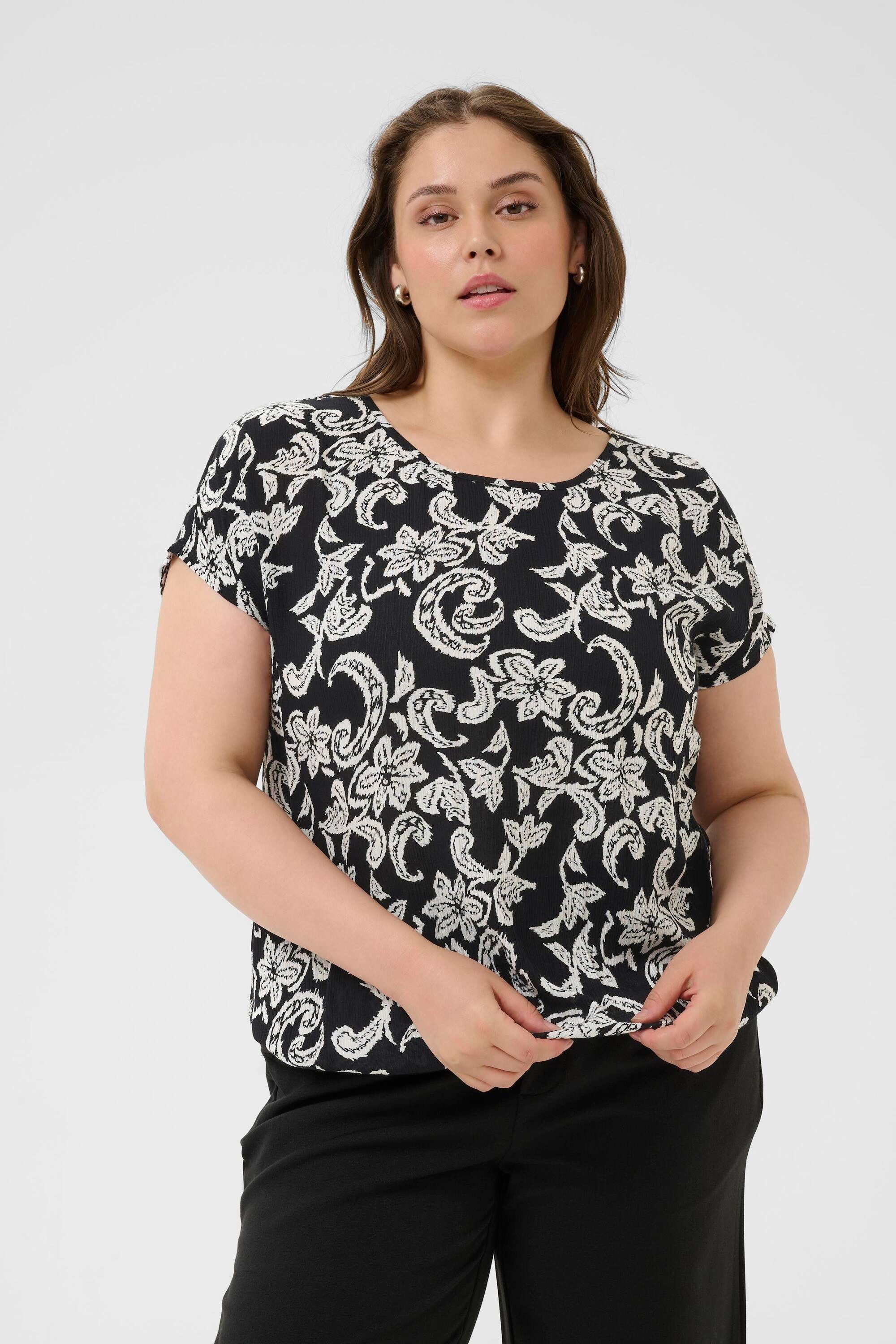 KAFFE Curve Kurzarmbluse Bluse kurzarm KCami Große Größen