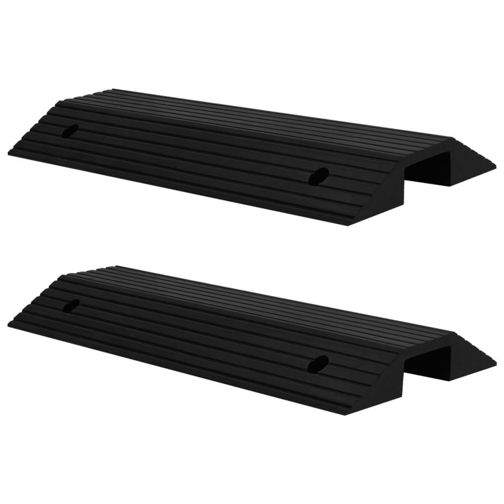 vidaXL Verkehrsschild Brückenschwellenrampen 2 Stk. 80x40x8 cm Gummi, (2 St)