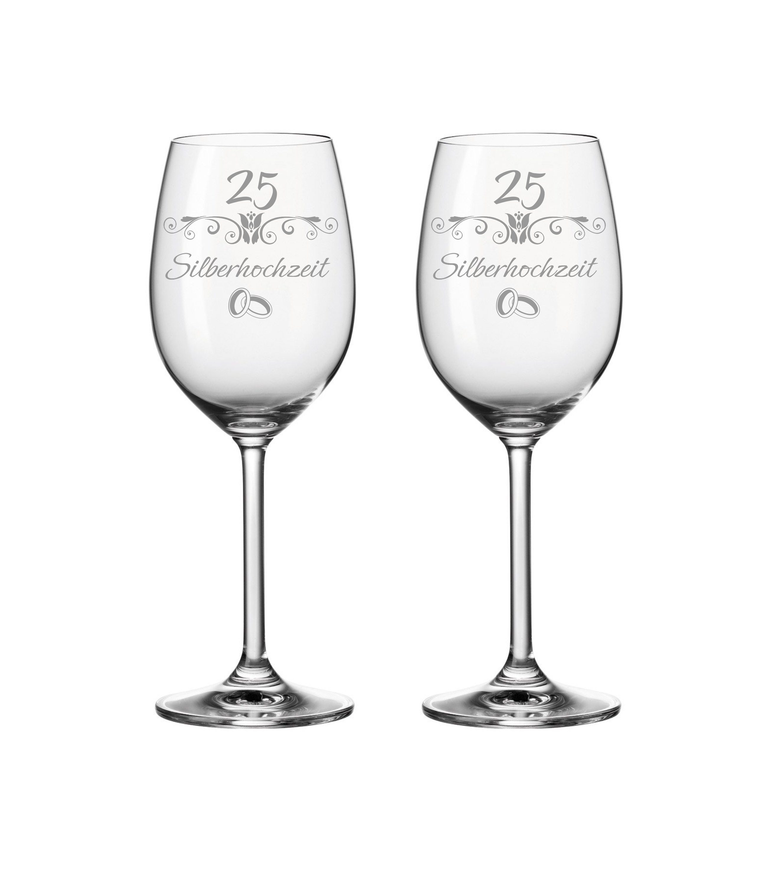 KS Laserdesign Weißweinglas »Leonardo Weingläser mit Gravur zur  Silberhochzeit - Geschenke für Frauen & Männer, 25. Ehe Jubiläum,  Hochzeitstag«, TEQTON Glas, Glas online kaufen | OTTO