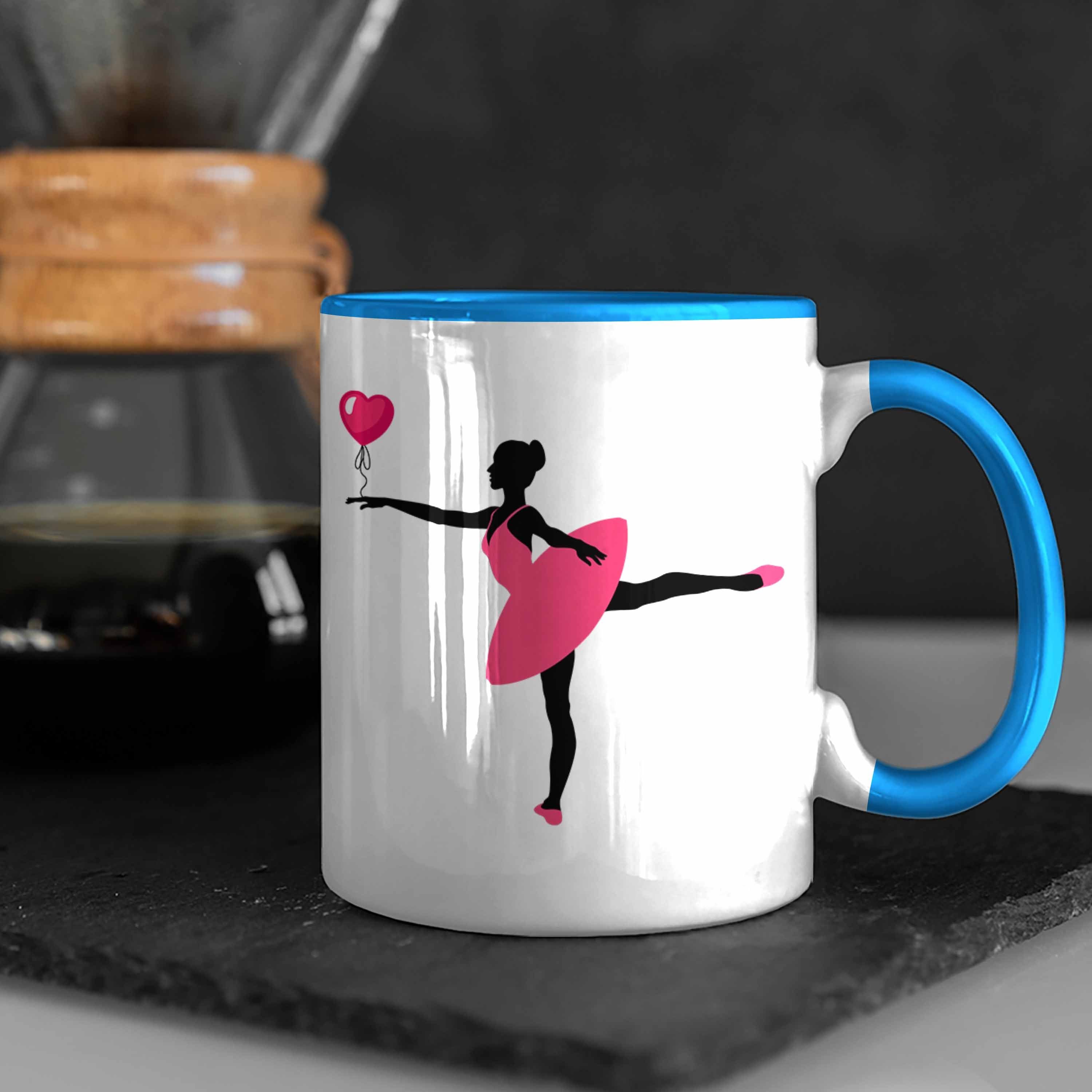 Geschenkidee Geschenk Ballett Mädchen Kaffeetasse Tasse Blau Trendation Balett Frauen Trendation - Ballerina Lehrer Tasse