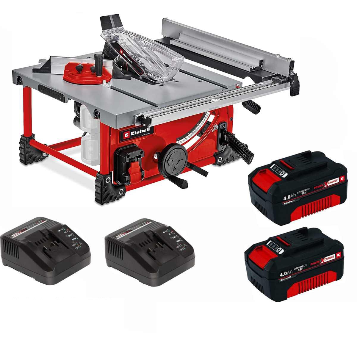 Einhell Akku-Tischkreissäge Tischkreissäge TE-TS 36/210 Li- mit Akkus 4.0 Ah + Ladegerät