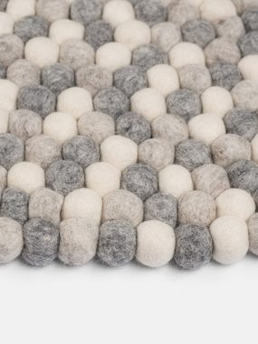 Wollteppich Hella Filzkugelteppich, myfelt, 100% reiner Schurwolle, multifarben - natur, hell, rund