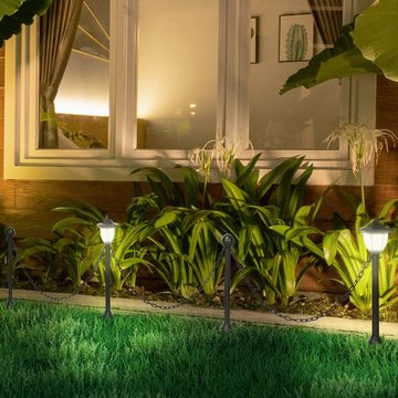 Outsunny LED Gartenleuchte Solar Gartenleuchte, LED Wegleuchte mit Weißem Licht, Ein-,Ausschalter, LED fest integriert, Warmweiß, BxLxH: 14x314x60 cm