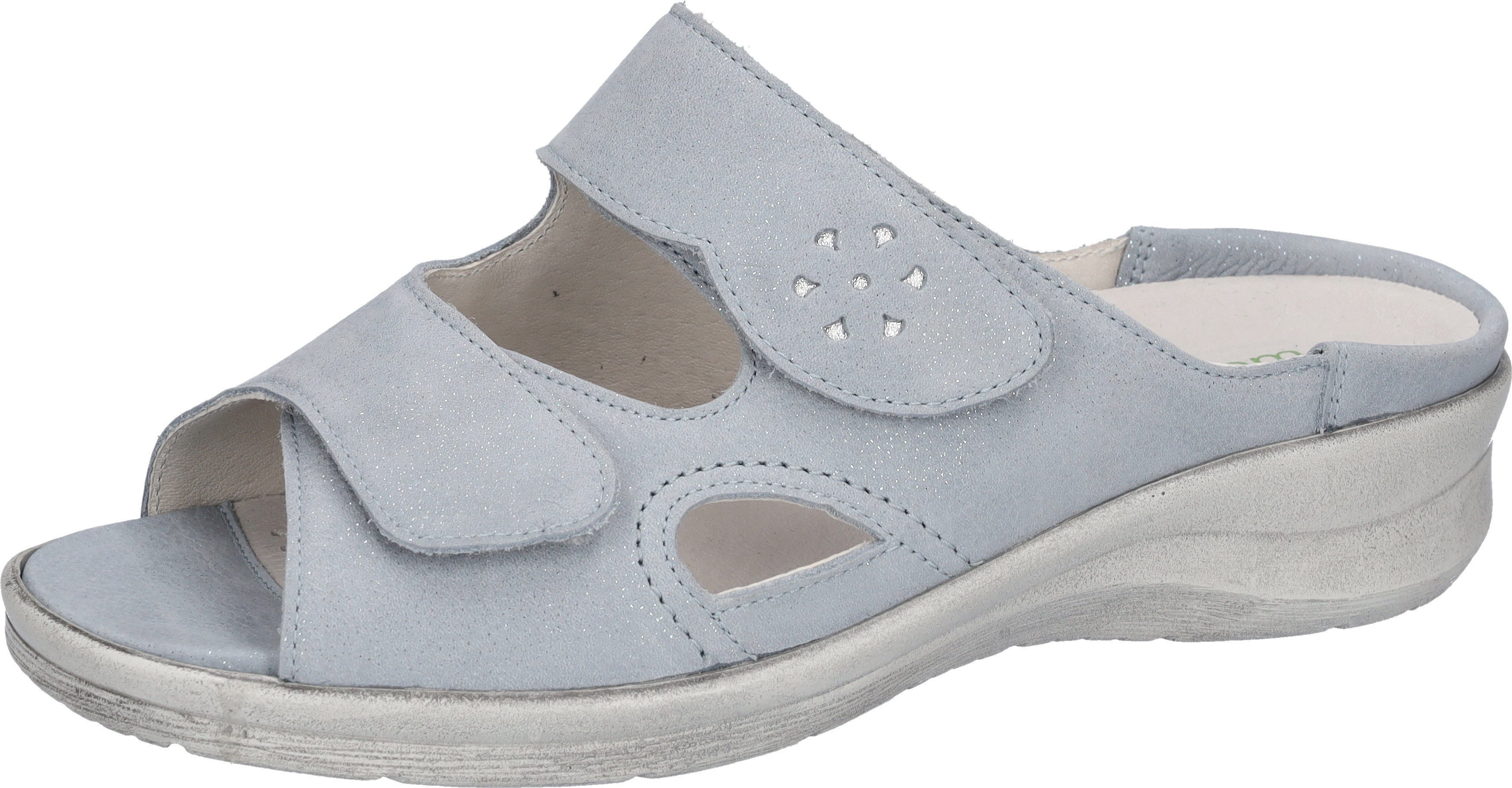 Waldläufer Merle Pantolette Hausschuh, Bequemschuh, Keilpantolette mit Klet günstig online kaufen