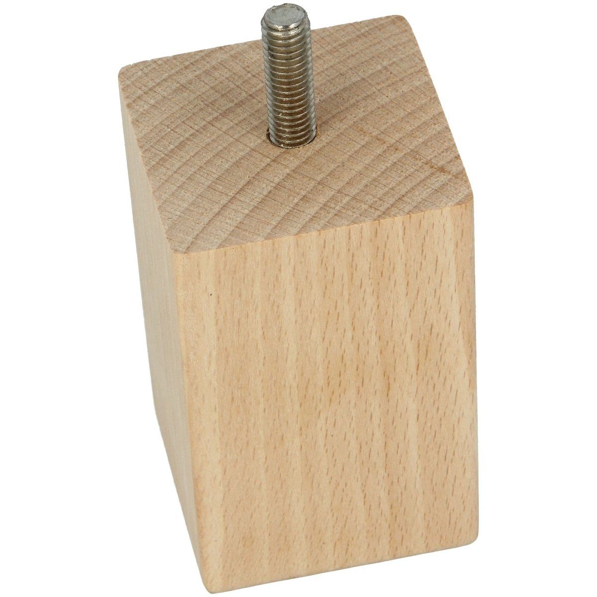 MS Beschläge Möbelfuß Eckiger Möbelfuß Holzfuß massiv Buche Möbelstempel