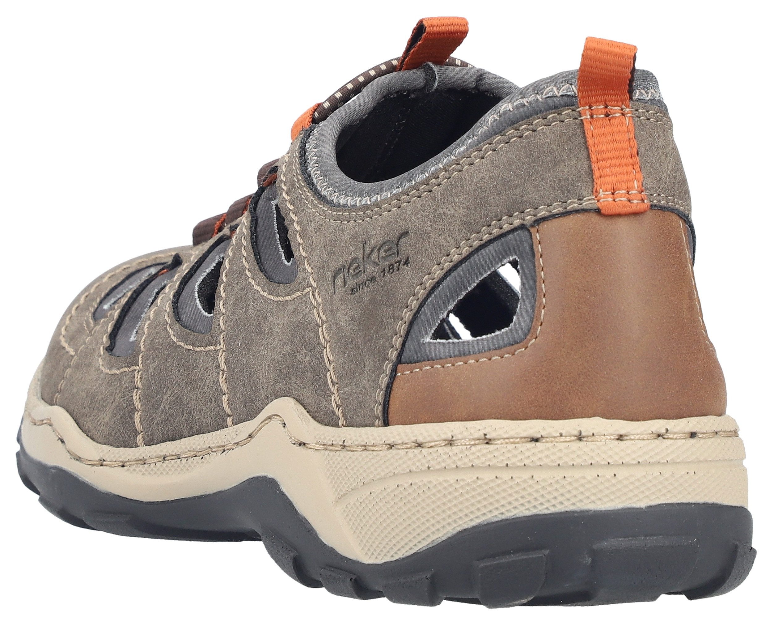 Rieker Slipper Trekking Schuh, Sandale, Sommerschuh mit praktischem Gummizug