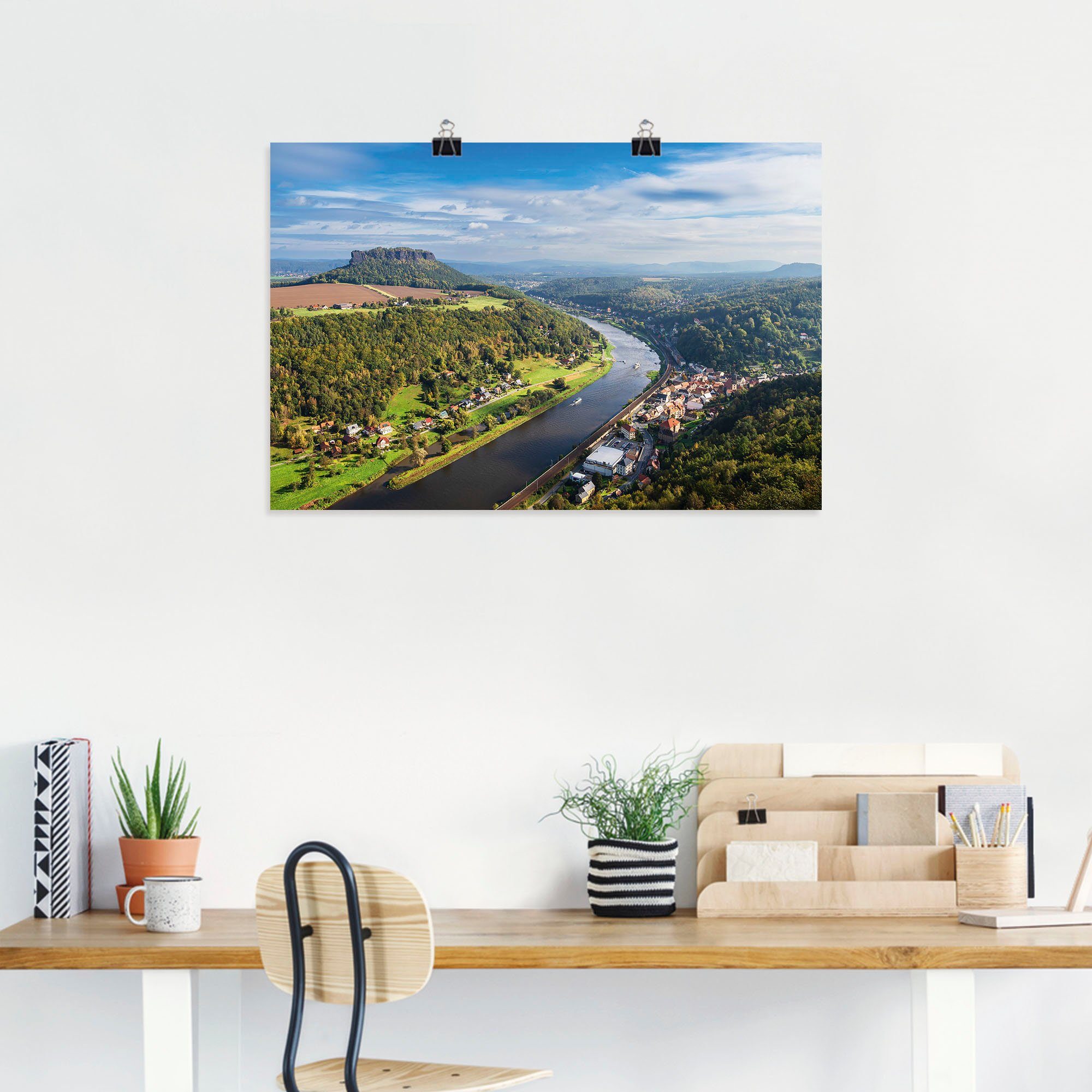 als Elbe Berge Wandaufkleber in Leinwandbild, Schweiz, Artland Größen und grün Sächsische Alubild, (1 Alpenbilder versch. oder Wandbild & Poster St),