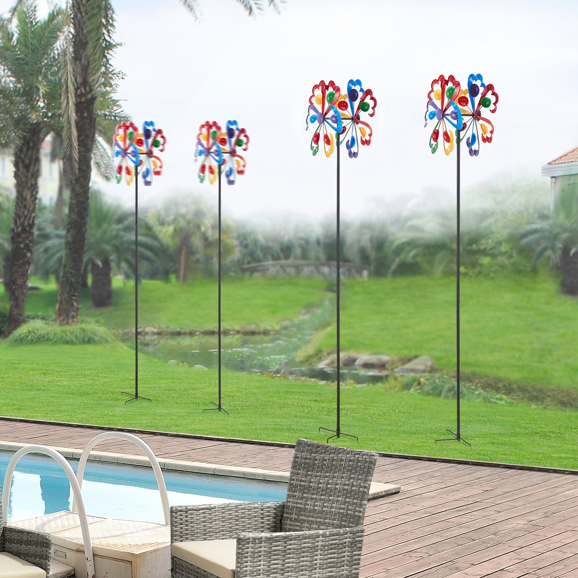 casa.pro Deko-Windrad, »Bindal« Windspiel Gartenpflock outdoor günstig online kaufen