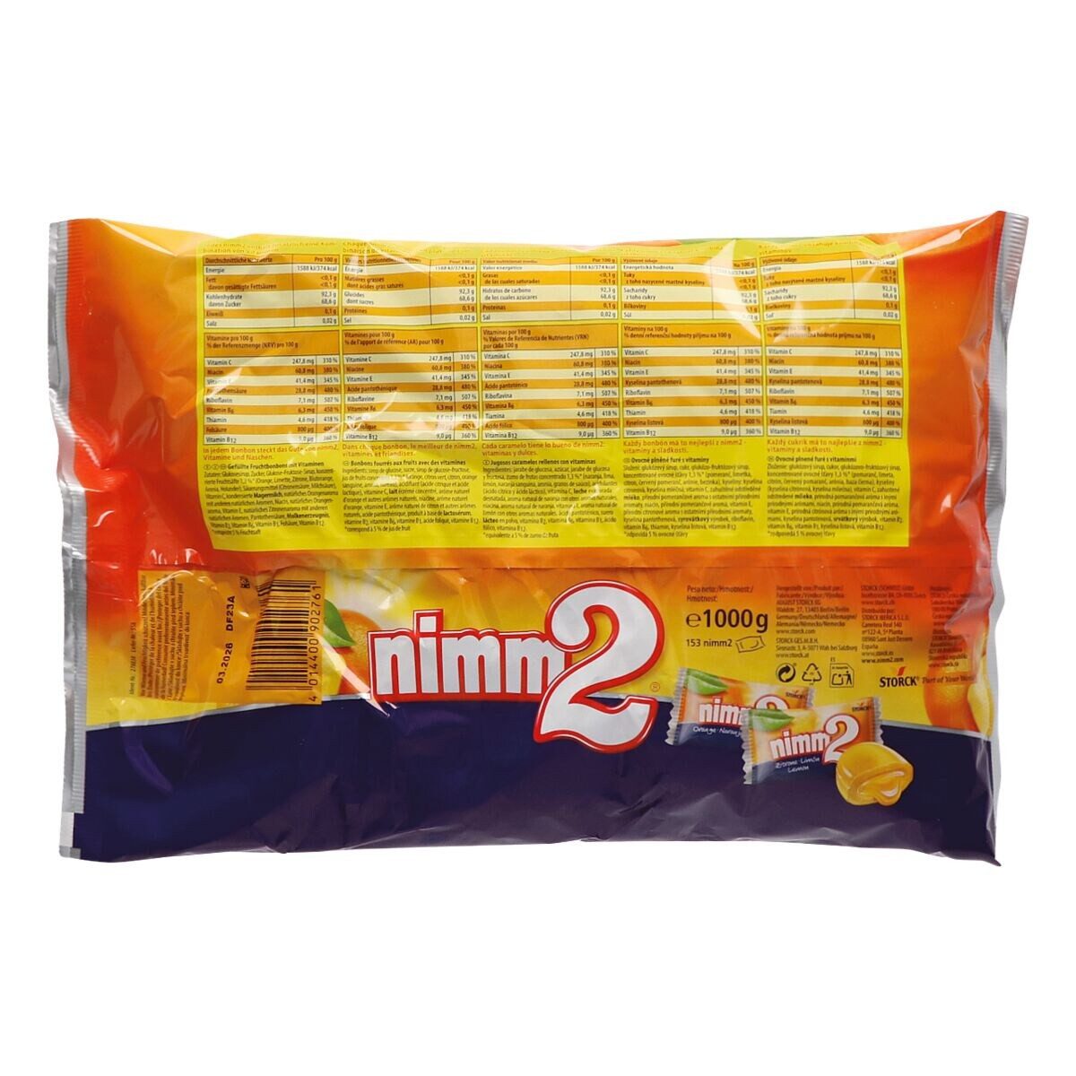NIMM2 Süßigkeit nimm2, Orangen- und Zitronenbonbons, 1 kg (ca. 170 Stück)