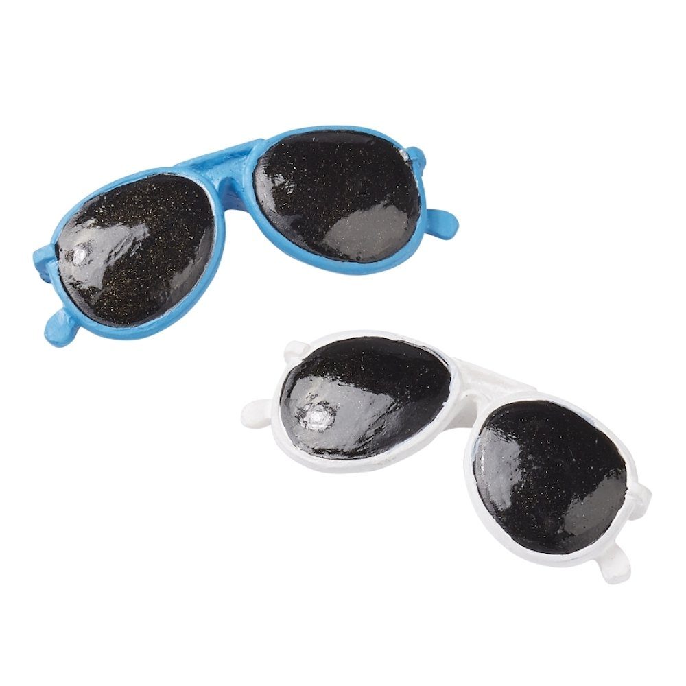 HobbyFun Dekofigur Sonnenbrillen, ca. 3cm, 2 Stück, Dekofigur Blau | Dekofiguren