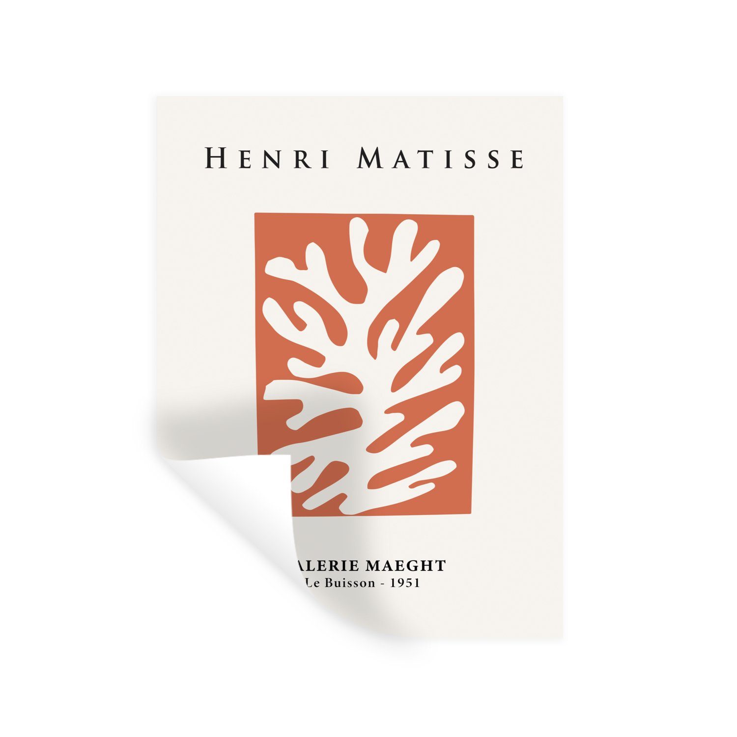 MuchoWow Wandsticker Abstrakt - Alte St), Schlafzimmer - - Matisse Meister Henri Wandaufkleber, Rot (1 Selbstklebend, Wandtattoo, Wohnzimmer