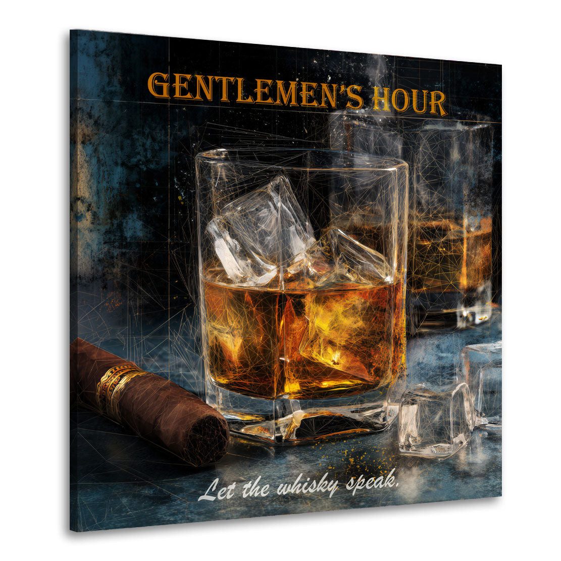 Artedinoi Leinwandbild Edler Whisky Lifestyle Männerabend Leinwandbild Wandbild Kunstdruck XL, Whisky, Lifestyle-Motiv
