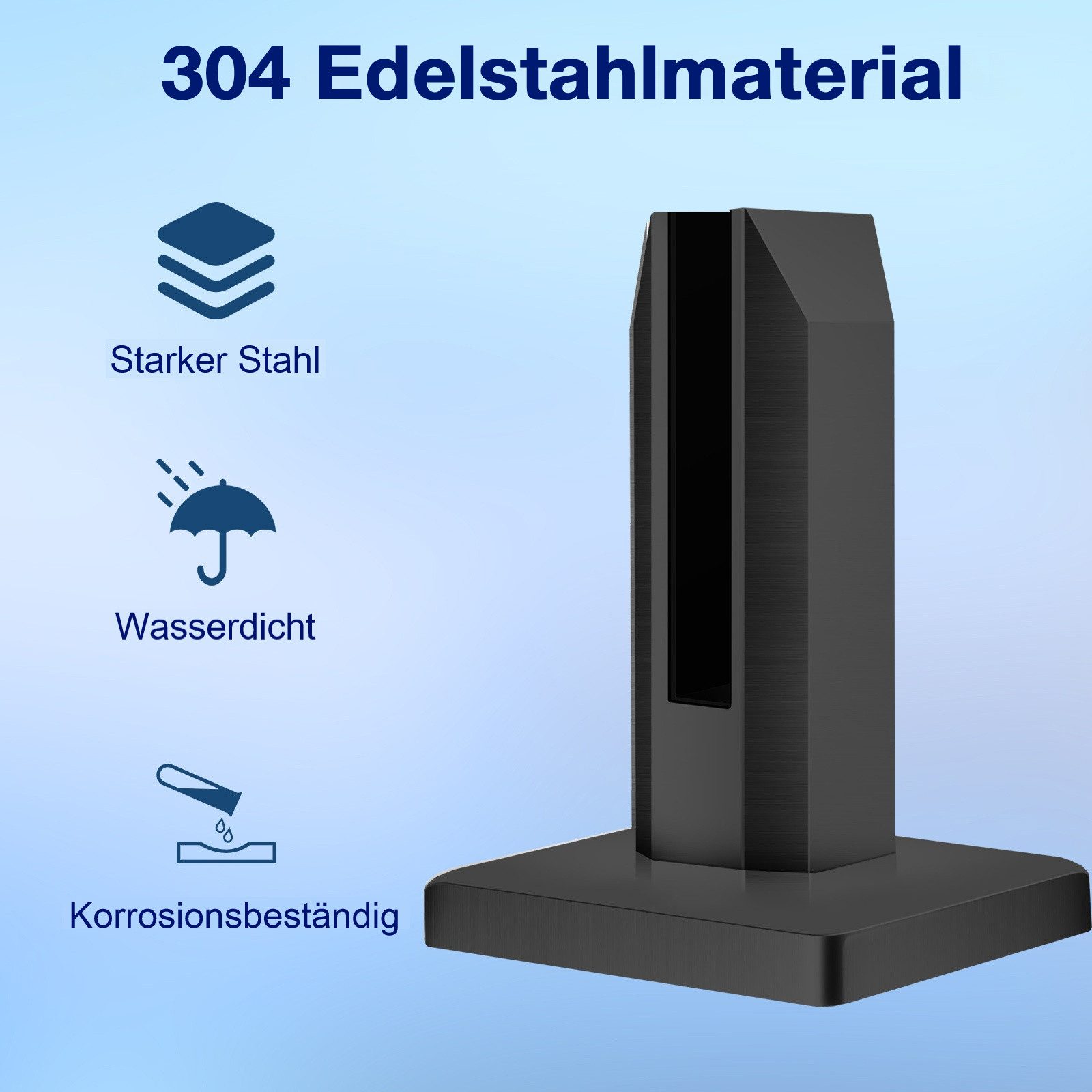 BlingBin Abstandshalter 4 Stück Stehende Glasklemme,304 Edelstahl Glashalter Halterungen (4 Stück, 4-St., für 8-12 mm Glas mit 4 Schrauben,Glasklemmhalter für 0,3-0,5 Zoll Glas) für Schwimmbad, Treppengeländer, Balustradengeländer Balkon