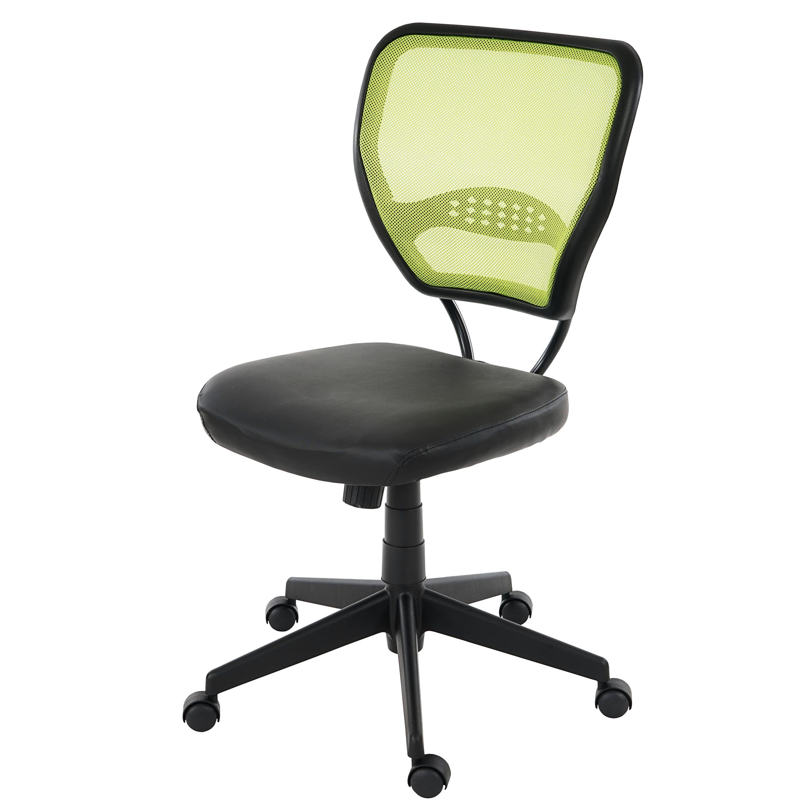MCW Schreibtischstuhl Chicago Kunstleder, Verstellbare Wipptechnik, Bequemes Sitzen, bis zu 150 kg belastbar schwarz,grün