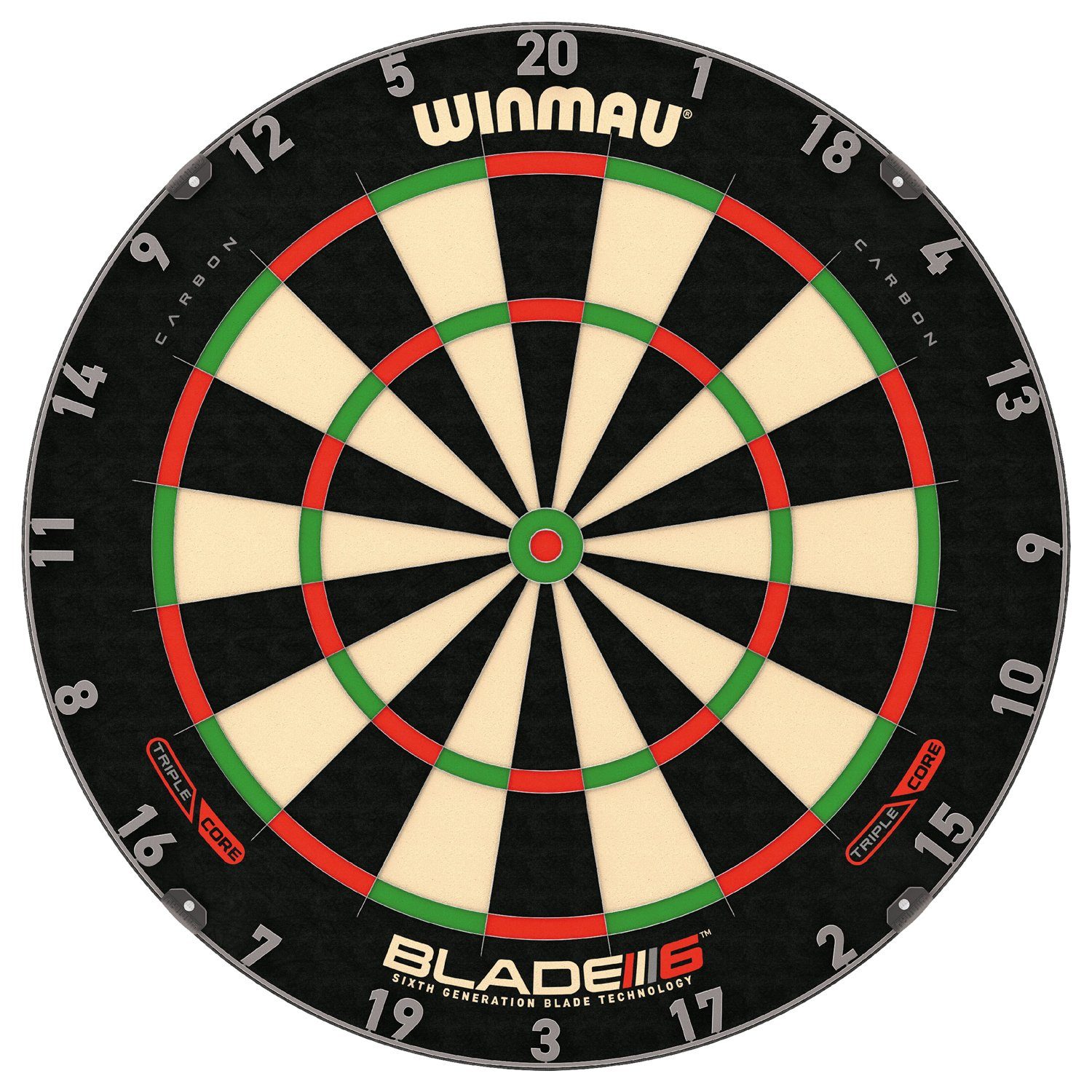 Winmau Dartscheibe / Dartboard "Blade 6 Triple Core Carbon", (1-tlg), Triple Core Carbon System