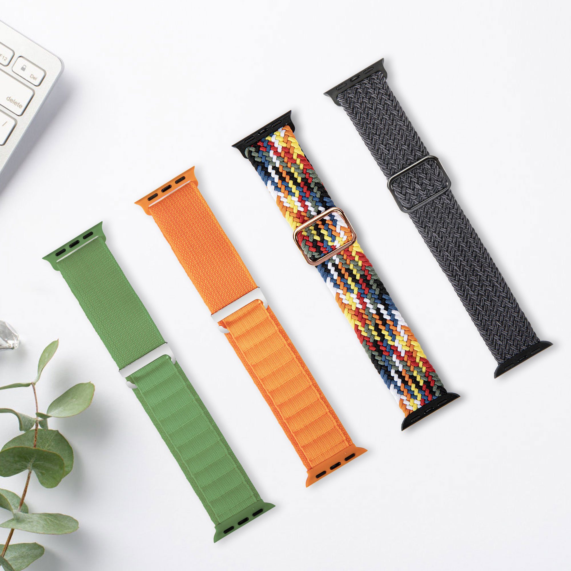Tisoutec Smartwatch-Armband Nylon Armband für Apple Armband Watch Ersatzarmband Watch 8/7/6/SE/5/4/3/2/1/Ultra/SE 38/40/41/42/44/45/49mm, Armband für Apple
