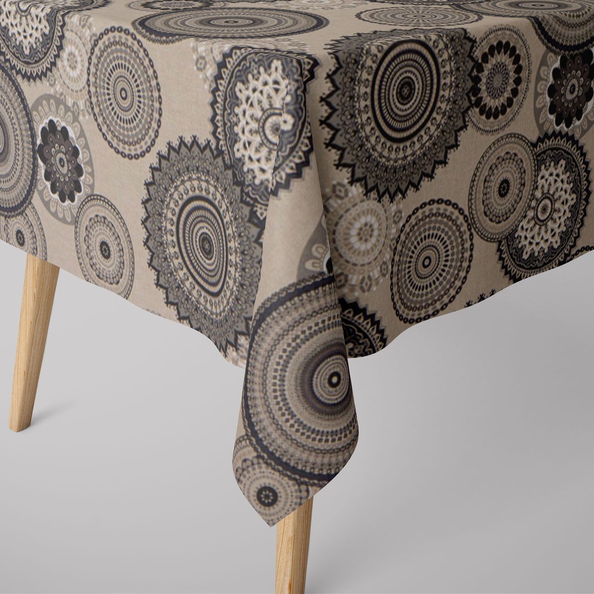 SCHÖNER LEBEN. Tischdecke SCHÖNER LEBEN. Tischdecke Mandalas natur grau ver günstig online kaufen