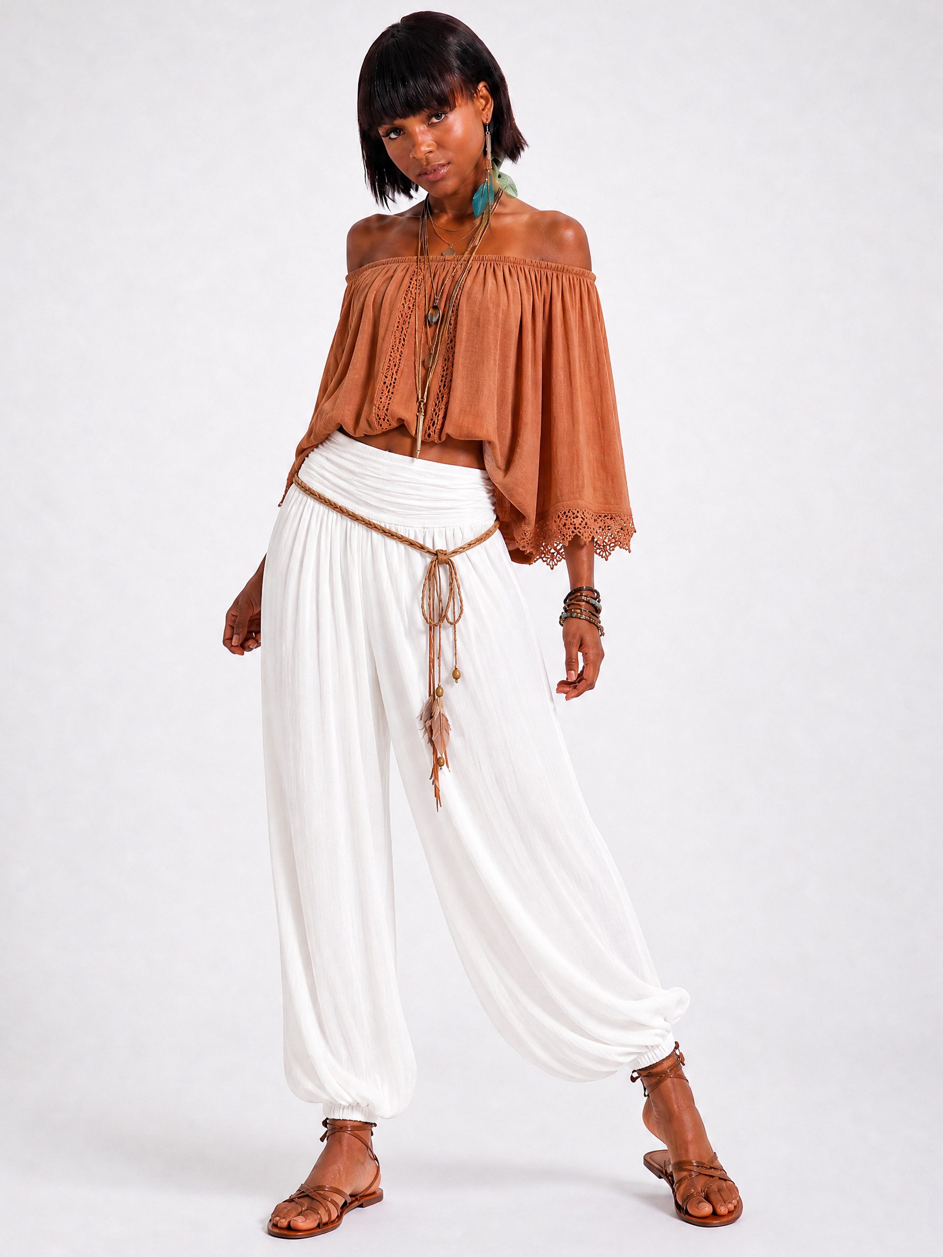 YC Fashion & Style Haremshose Damen Strandhose im Harem-Stil, Luftige Sommerhose aus 100 % Viskose in Unifarbe