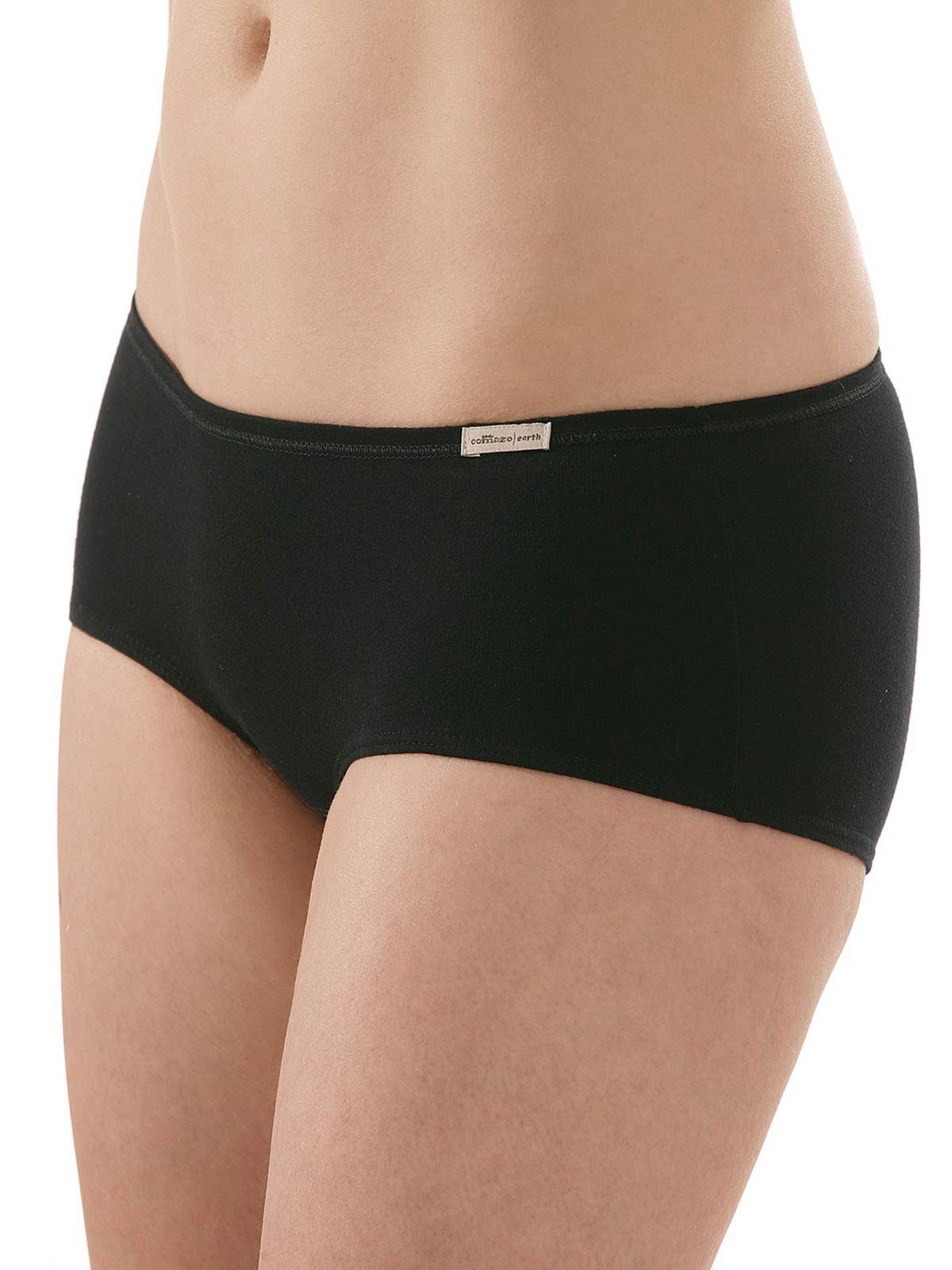 COMAZO Panty 2er Pack Damen Zwickel (Stück, 2-St) Baumwoll Panty grau-melange-schwarz