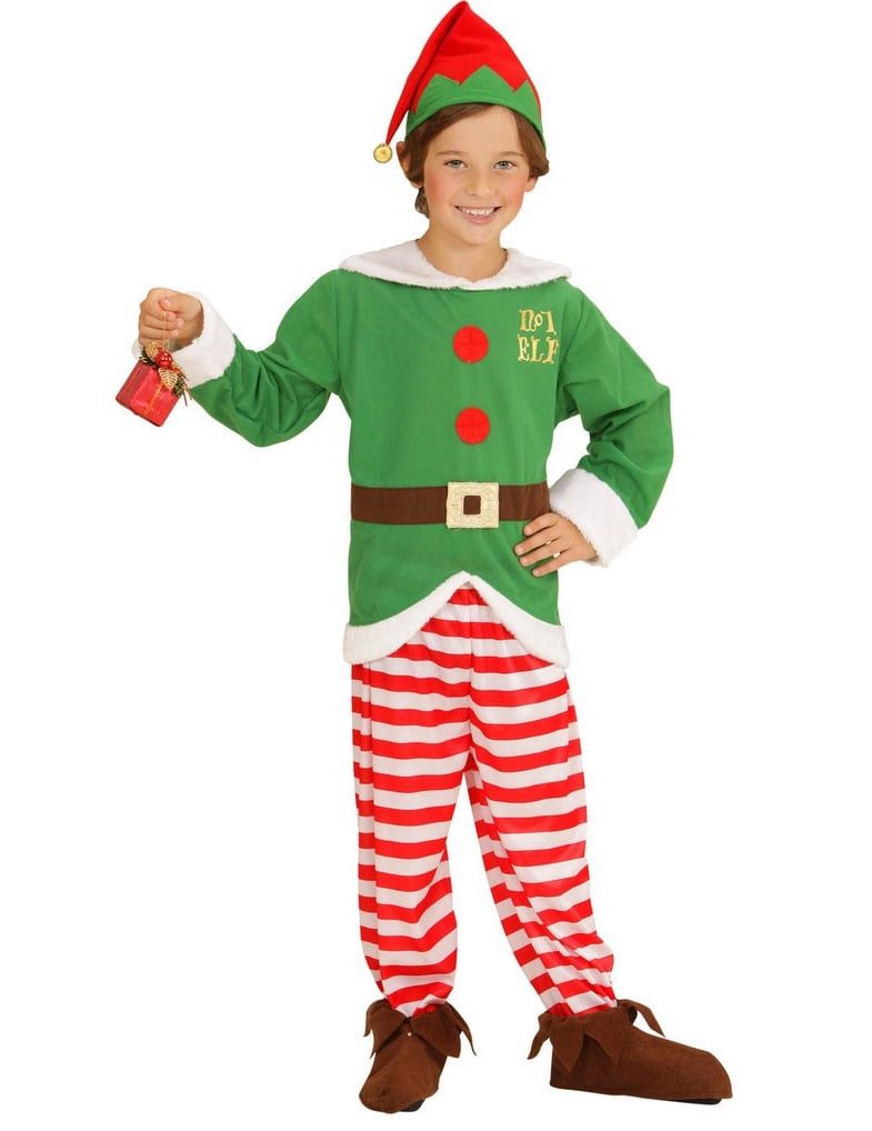 Kostüm Weihnachtself Kinder-Kostüm grün-rot-weiss