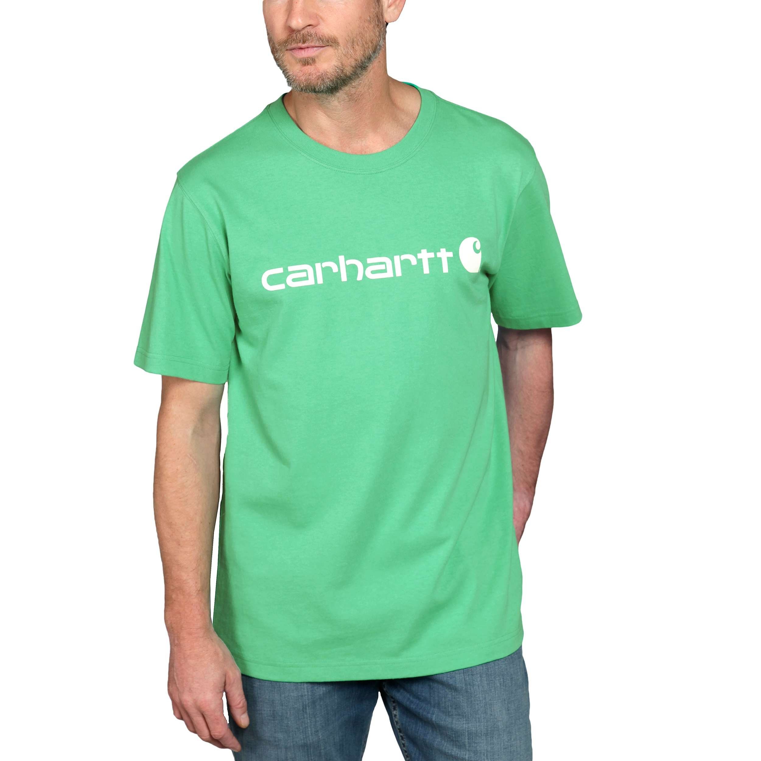 Carhartt T-Shirt Carhartt CORE LOGO T-SHIRT S/S 103361 (1-tlg) Logo auf der Brust malachite