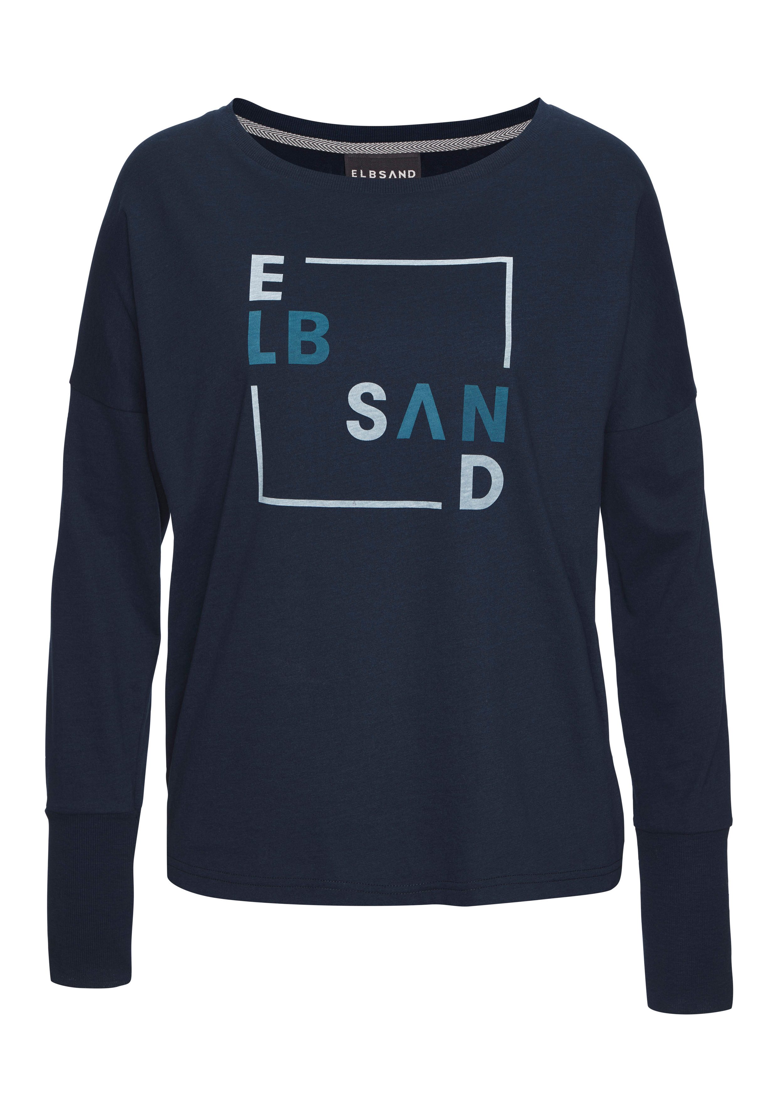 Elbsand Langarmshirt mit Frontdruck, Longsleeve, lockerer günstig online kaufen