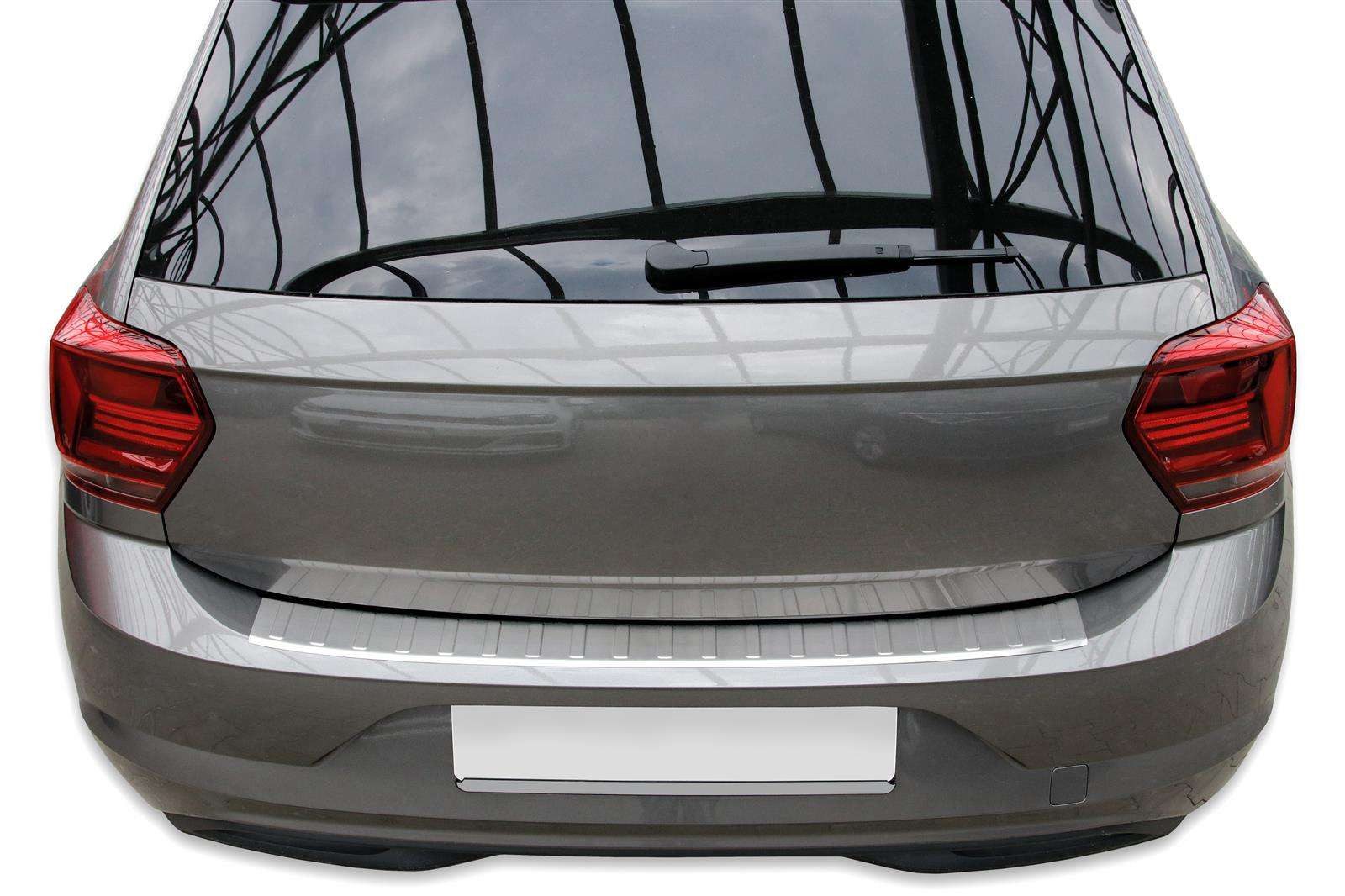 RECAMBO Ladekantenschutz für VW POLO VI, Typ AW, BJ ab BJ 2018> Stoßstangenschutz, V2A rostfrei, Exklusive Optik, praktischer Schutz & perfekte Passform