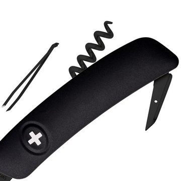 SWIZA Taschenmesser Schweizer Messer D01 AllBlack, Taschenmesser Klappmesser 6 Funktionen