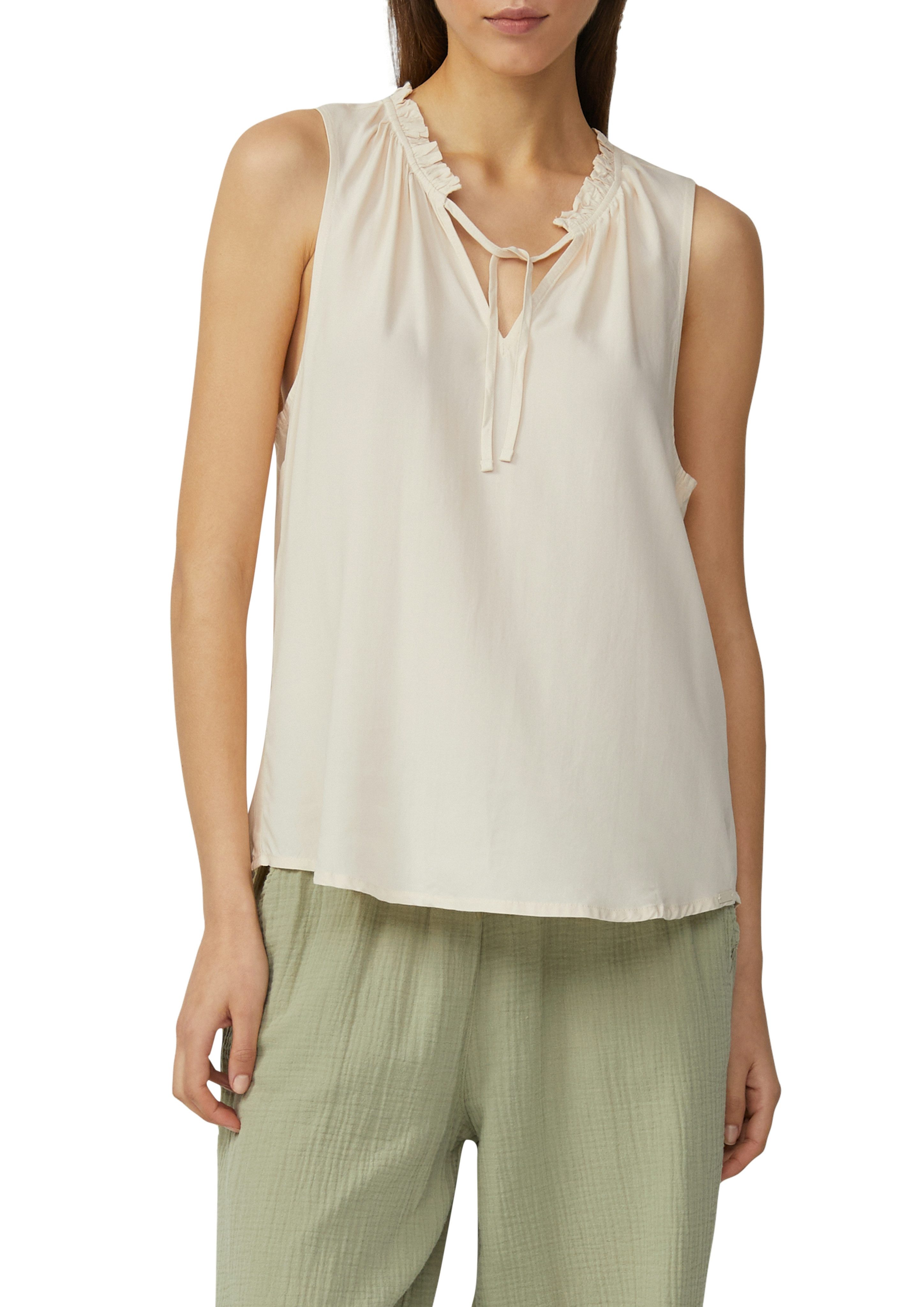 QS Blusentop mit Rüschen Kragen günstig online kaufen