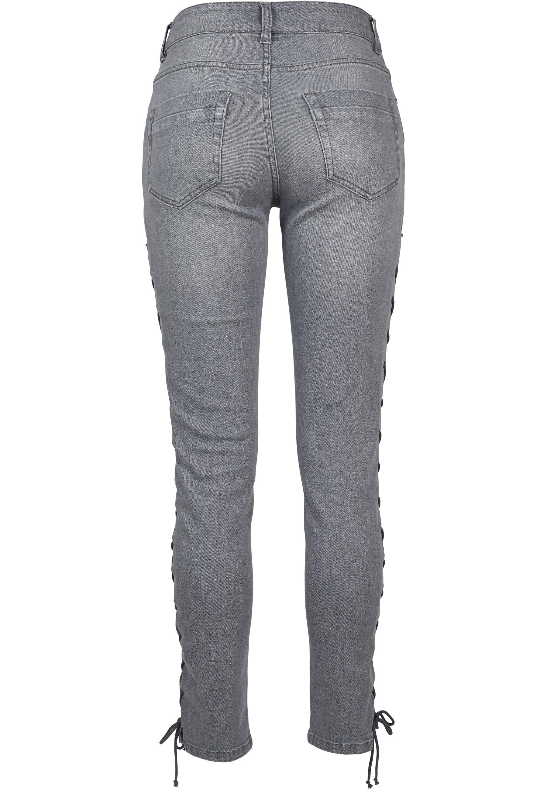 grey Skinny CLASSICS Jeans Damen Lace URBAN (1-tlg) Pants Up Ladies Bequeme Denim
