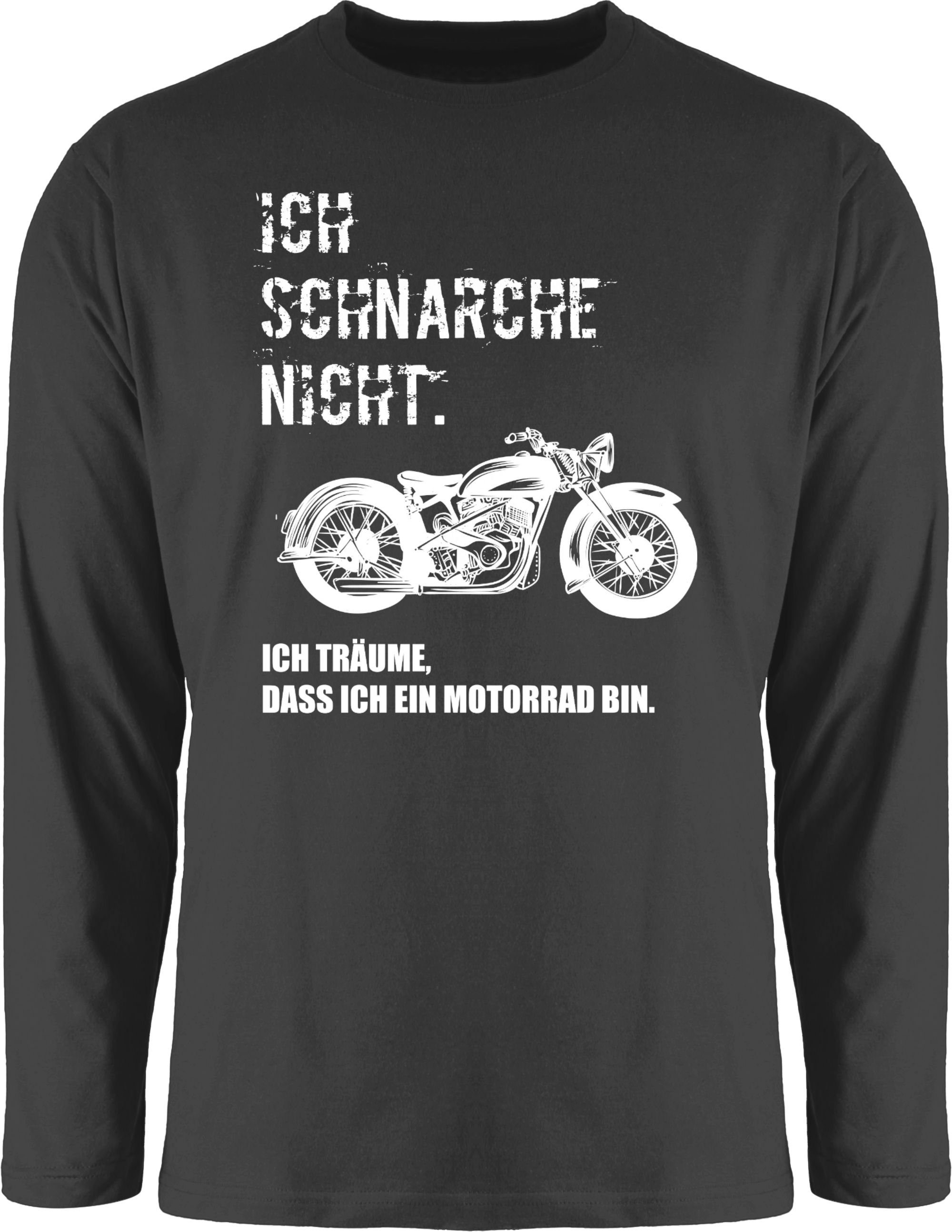 Shirtracer Rundhalsshirt »Ich schnarche nicht. ich träume dass ich ein  Motorrad bin Vintage - Sprüche Statement mit Spruch - Herren Langarmshirt«  motorrad t-shirt herren - t shirts männer biker - schnarch shirt