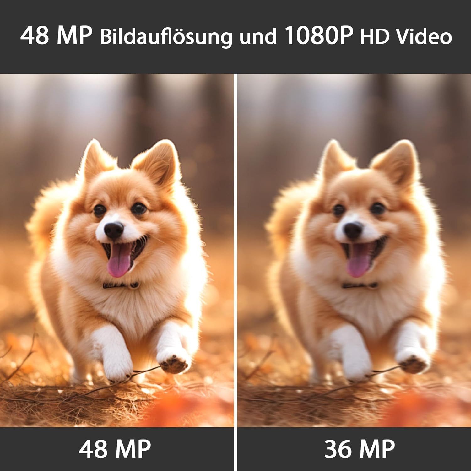FANNOU 1080P Digitalkameras mit Front- und Rückobjektiv Kompaktkamera (48 MP)