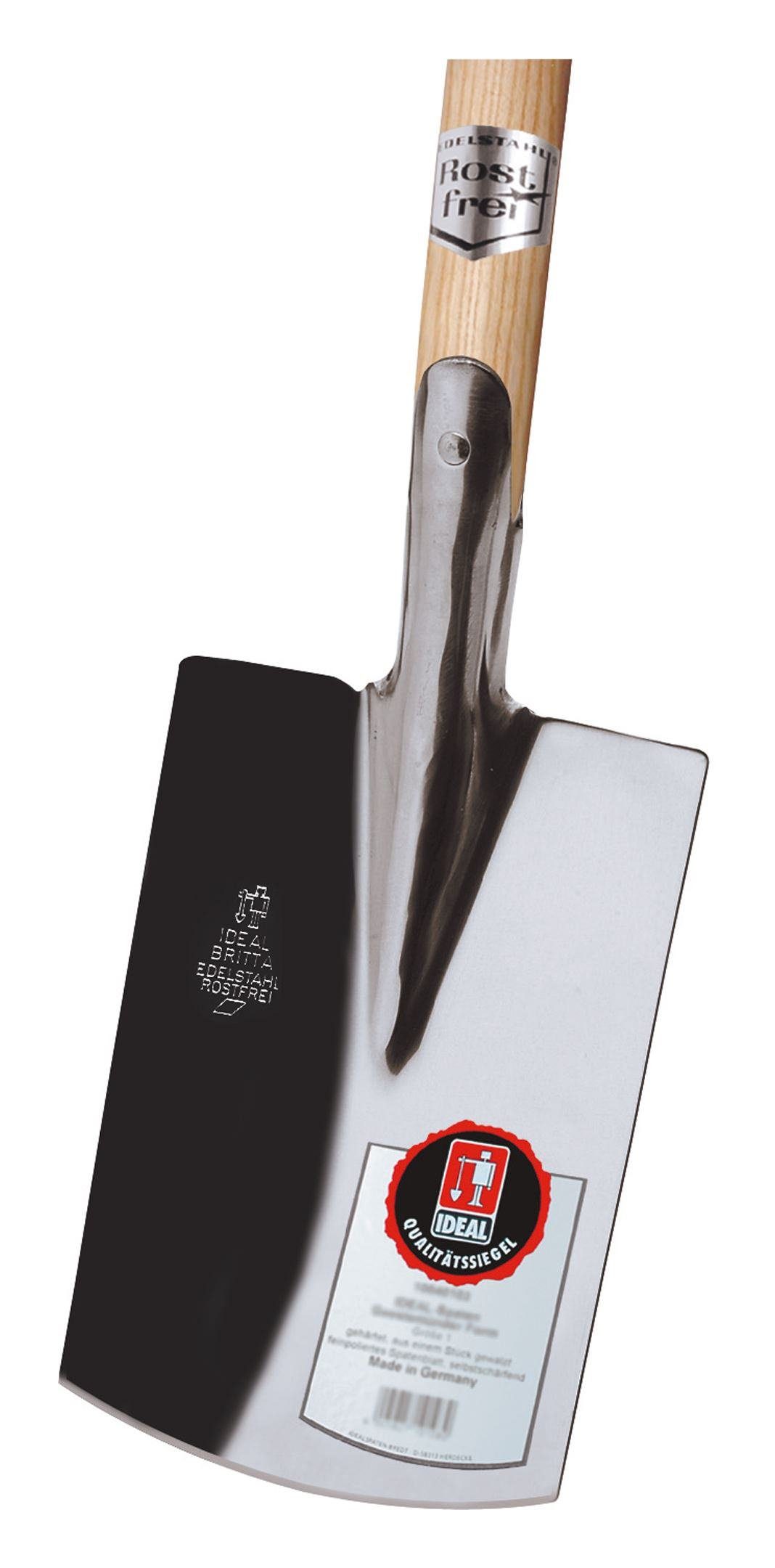 IDEALSPATEN Spaten, Britta-Damenspaten m. T-Stiel aus Eschenholz Edelstahl poliert Größe 0