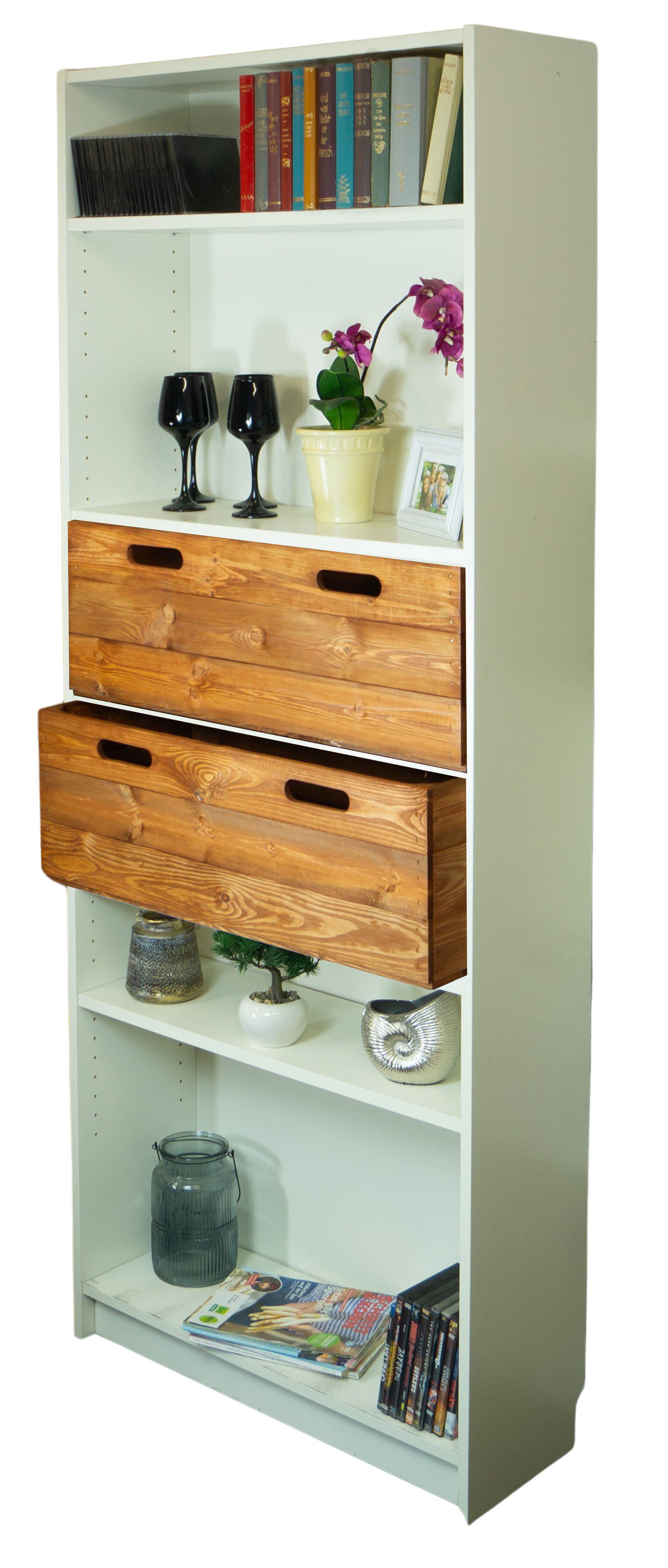Kistenkolli Altes Land Allzweckkiste Holzkiste ocker Einschubkiste Schublade für Billy 75,5x25,5x25,5cm (Spar-Set, 1er Set)