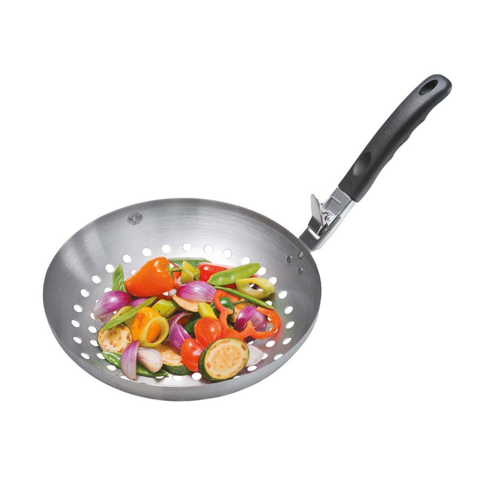 (1-tlg) Edelstahl GEFU Gemüse-Wok BBQ, Grillpfanne