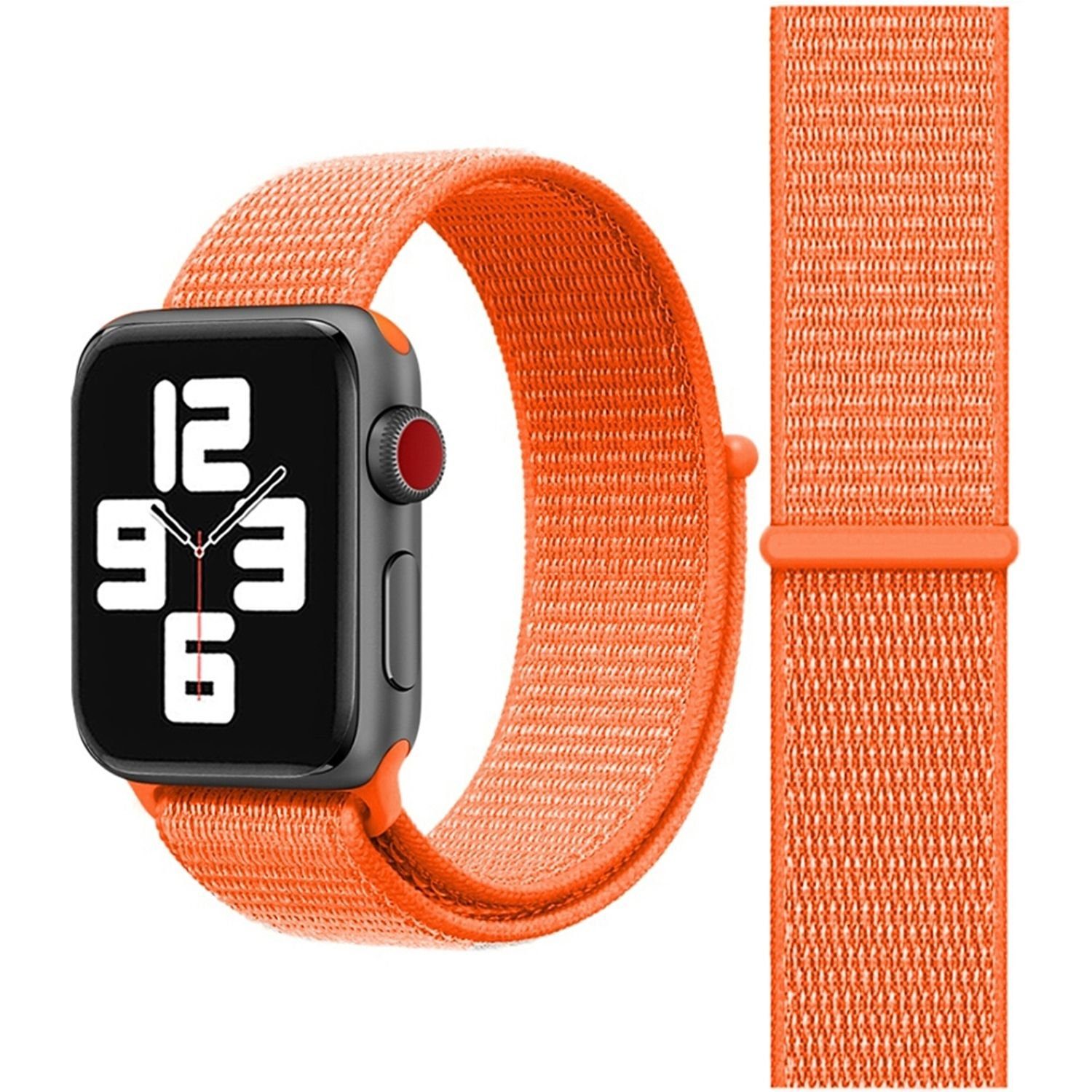 König Design Smartwatch-Armband 38 mm / 40 mm / 41 mm, Sport Loop Armband Nylon Arm Band Orange