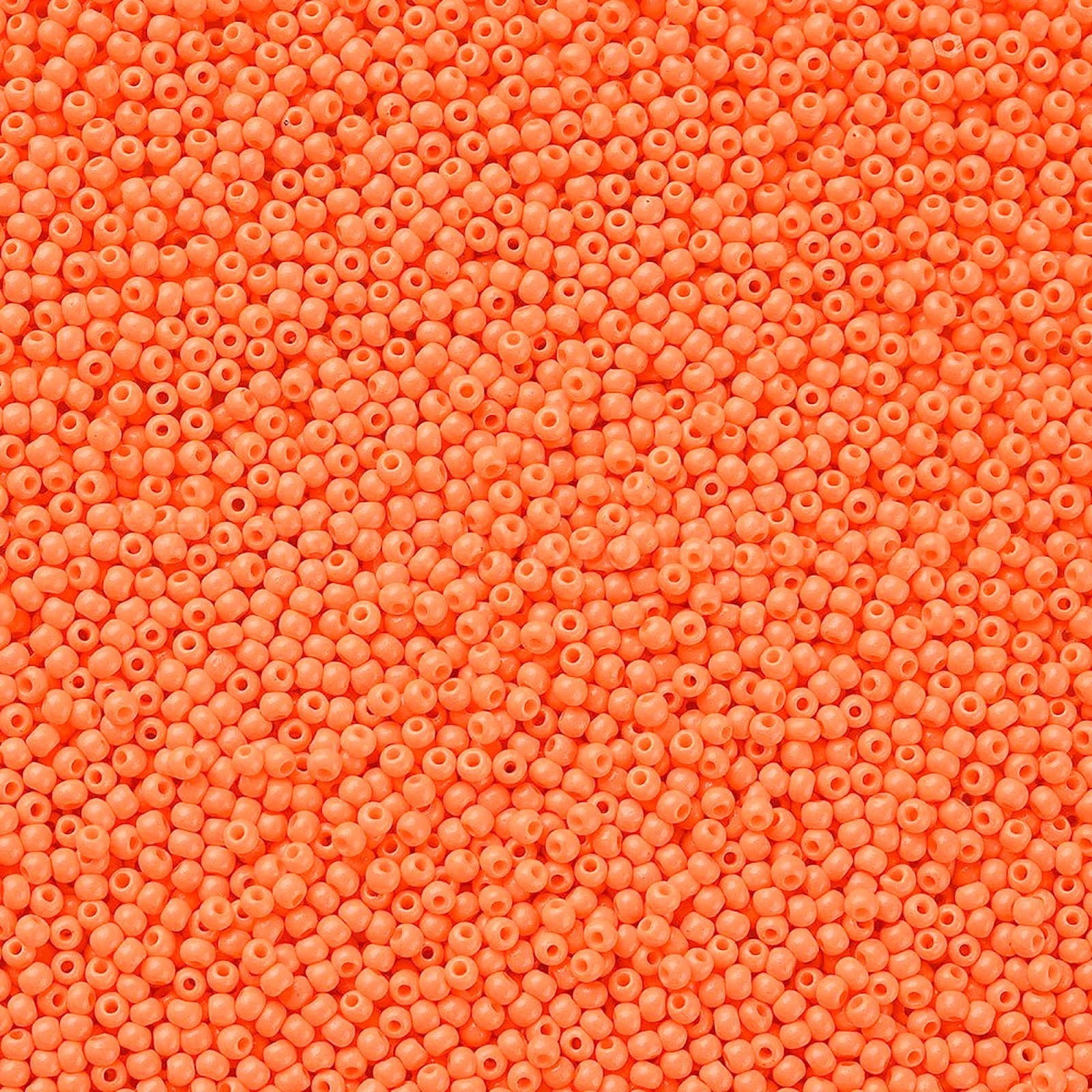 maDDma Bastelperlen 50g Rocailles Glasperlen ca. 2,3x1,5mm 1mm Bohrung Farbwahl, orange
