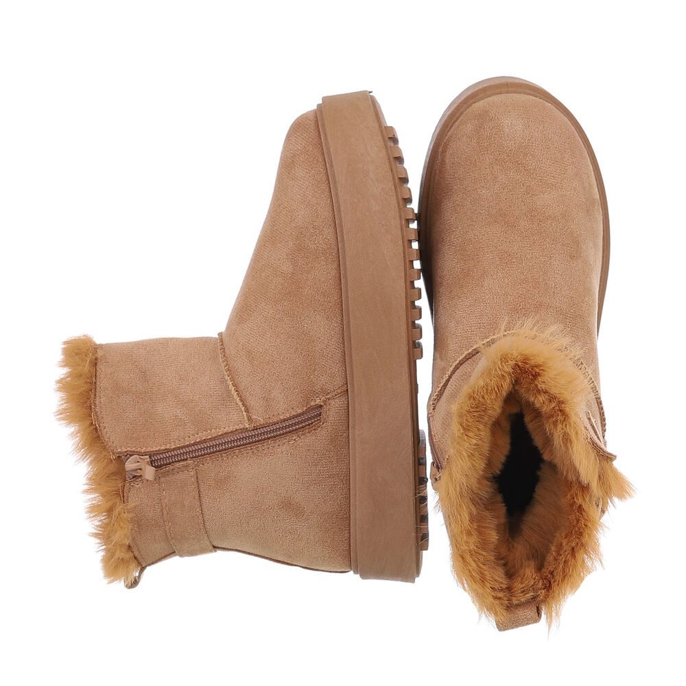 Ital-Design Damen Snowboots Freizeit Snowboots (87214459) Flach Plateaustiefeletten in Camel