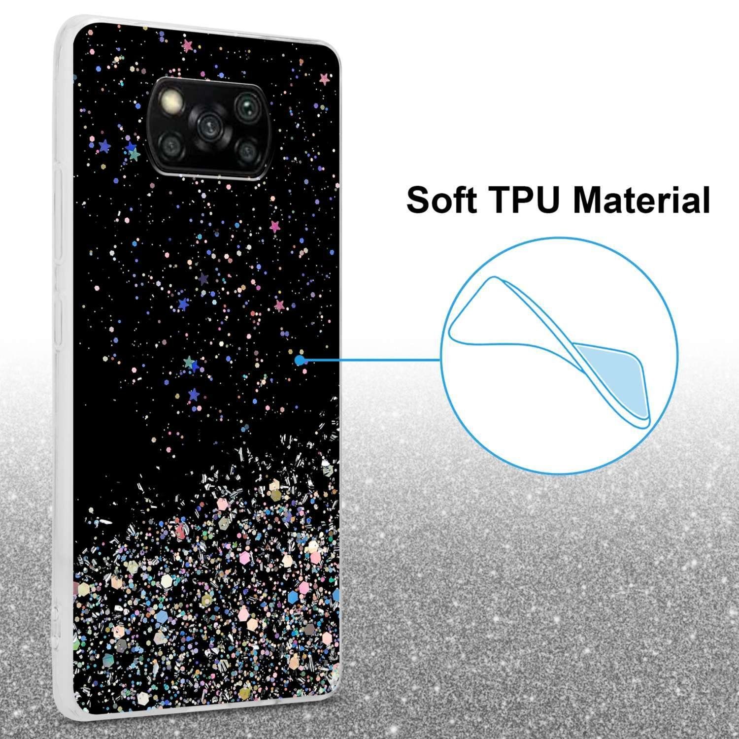 Cadorabo Handyhülle für Xiaomi POCO X3 NFC Hülle Xiaomi POCO X3 NFC, Flexible TPU Silikon Handy Schutzhülle - Hülle - mit Glitzer