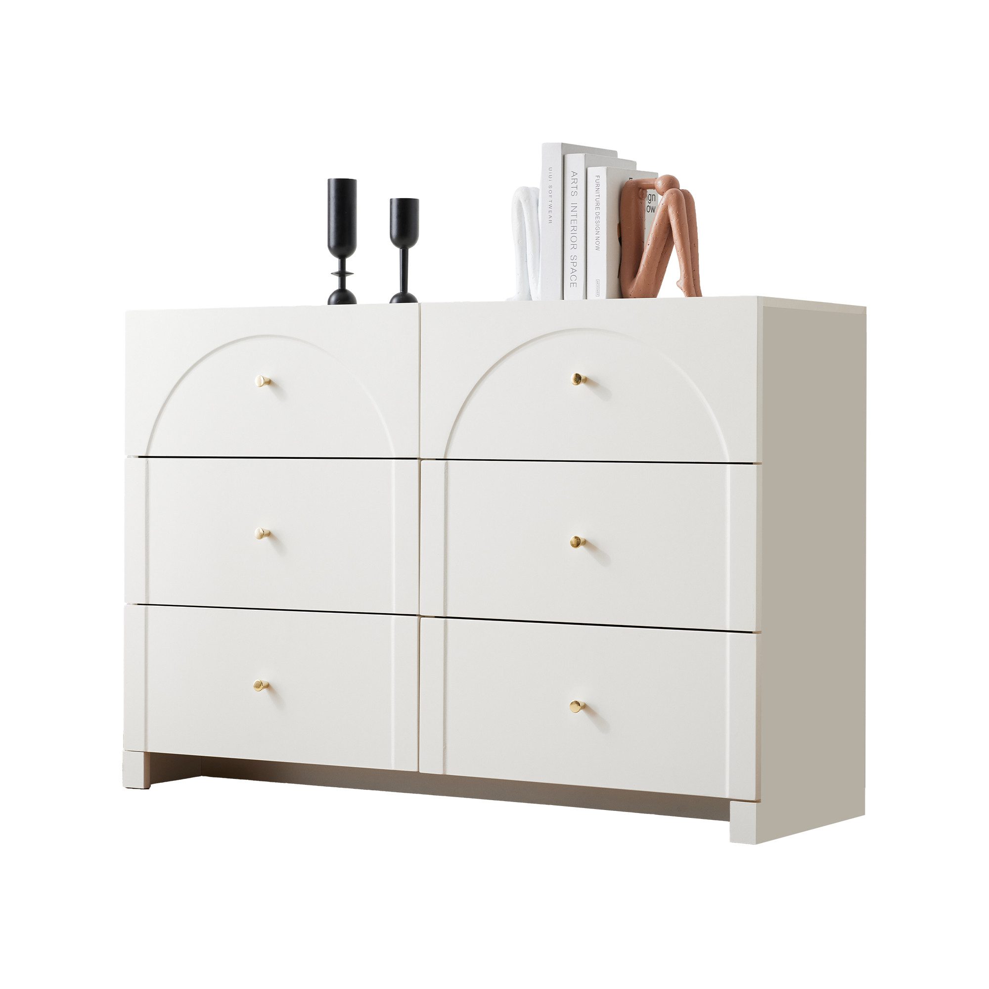 SOFTWEARY Kommode mit Schubladen (120/40/82 cm), Schubladenkommode, Mehrzweckschrank