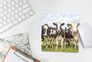 MuchoWow Mauspad Kühe - Weide - Tiere - Natur - Gras (1-St), Gaming, Mousepad, Büro, 20x20 cm, Mausunterlage